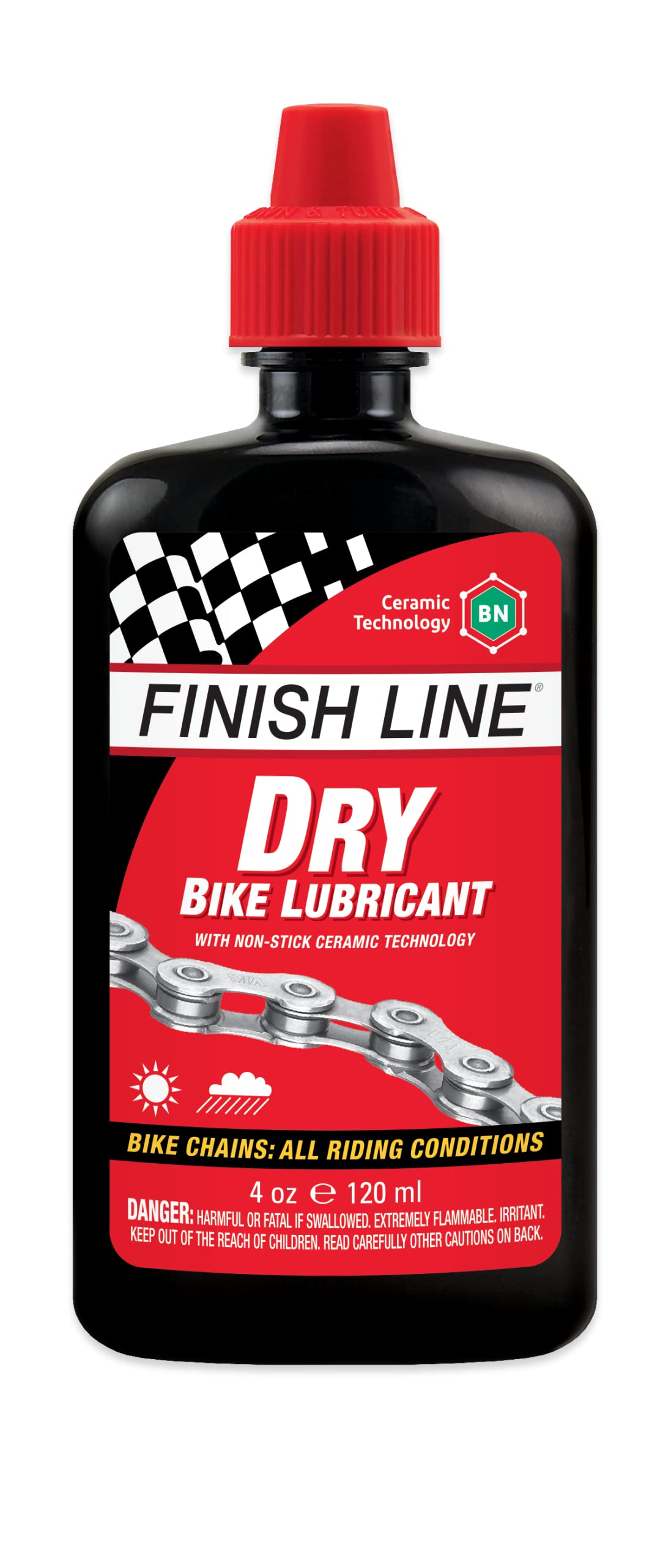 Finish Line Dry Bike Lubricant Squeeze Bottle, 4 Ounce
