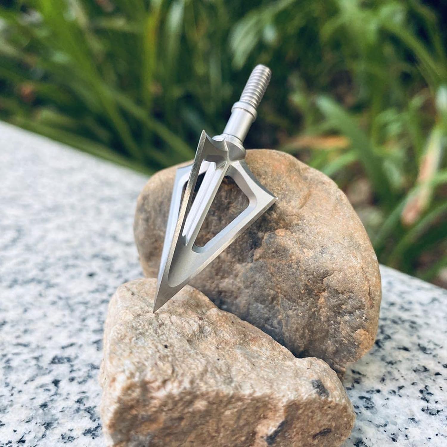 KEAUP 6 Pack Hunting Broadhead 100 Grain 420 Stainless Steel Fixed Blade Broadhead Arrow Tips Archery Arrowhead for Crossbow and Compound Bow