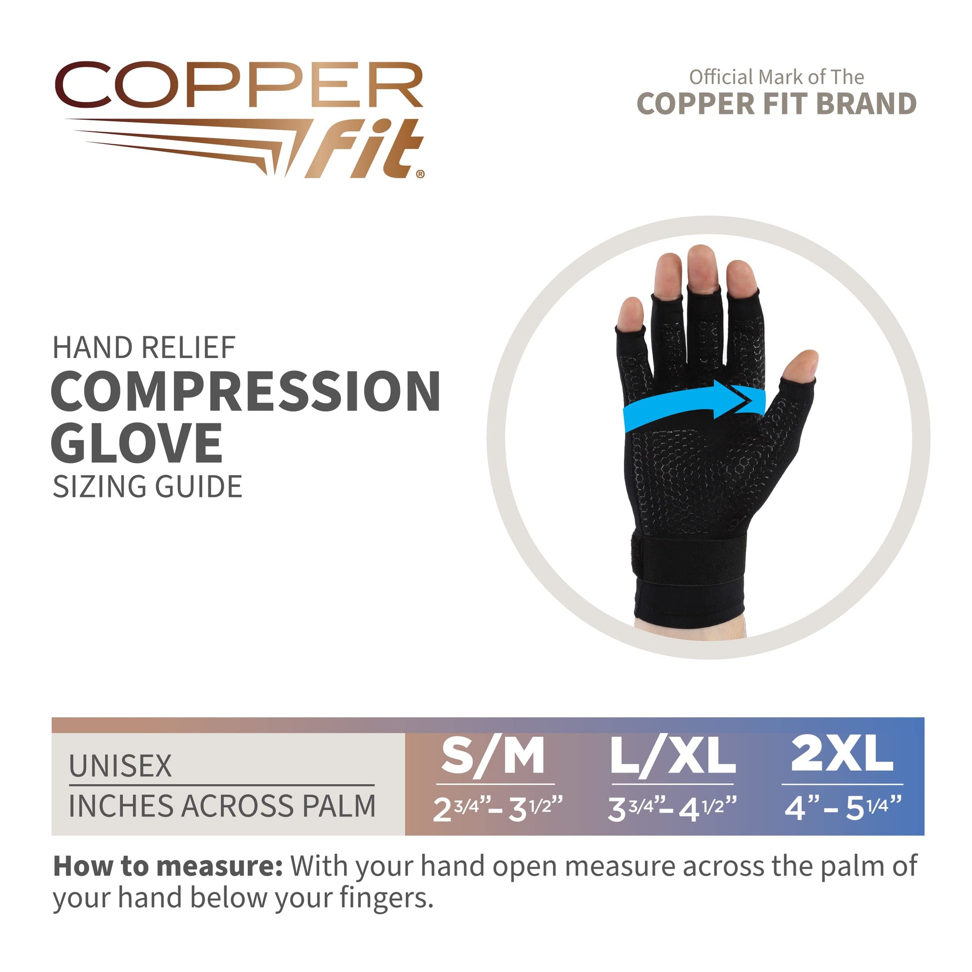 Copper Fit Hand Relief, Black, Large/X-Large