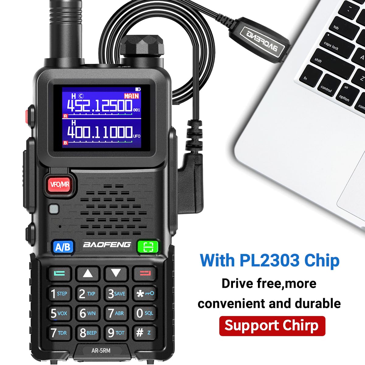 Baofeng Radio Ham Radio Long Range AR-5RM 10W Handheld NOAA Emergency Weather Radio 999CH Rechargeable Walkie Talkies with Programming Cable,USB-C Charging for Survival Gear Hunting Camping,2 Pack