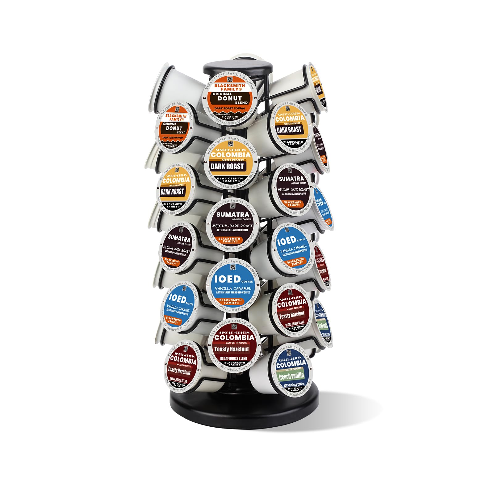 BLACKSMITH FAMILY K Cup Holders k Cup Holder K Cups Holder,K Cup Carousel, Coffee Pods Storage Organizer Stand,Comes All in One Piece,No Assembly Required,1 Count(Capacity of 40 Pods, Black)