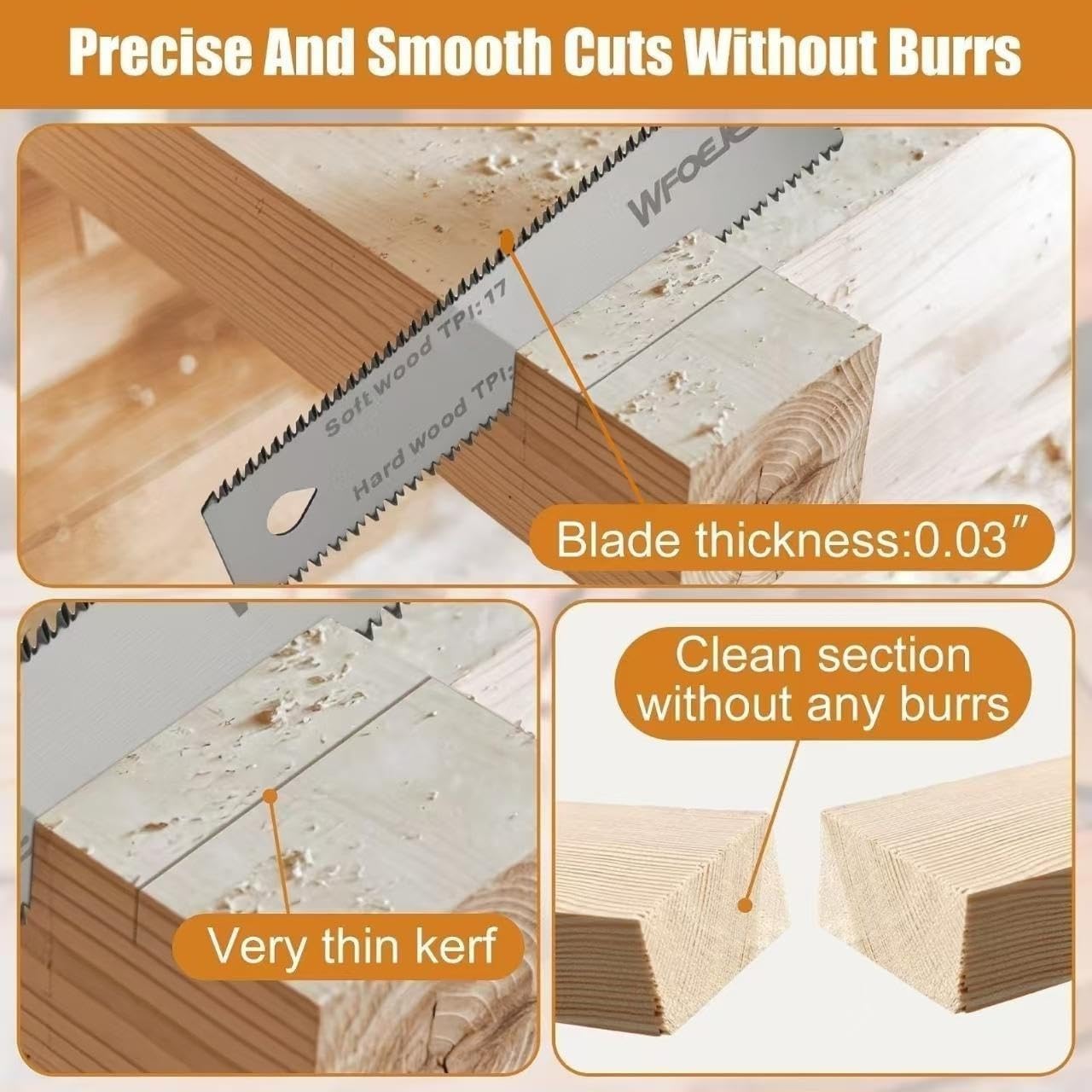 6 Inch Japanese Pull Saw，Hand Saw Woodworking Tools，Wood Handle, Sharp & Lightweight for Woodworking