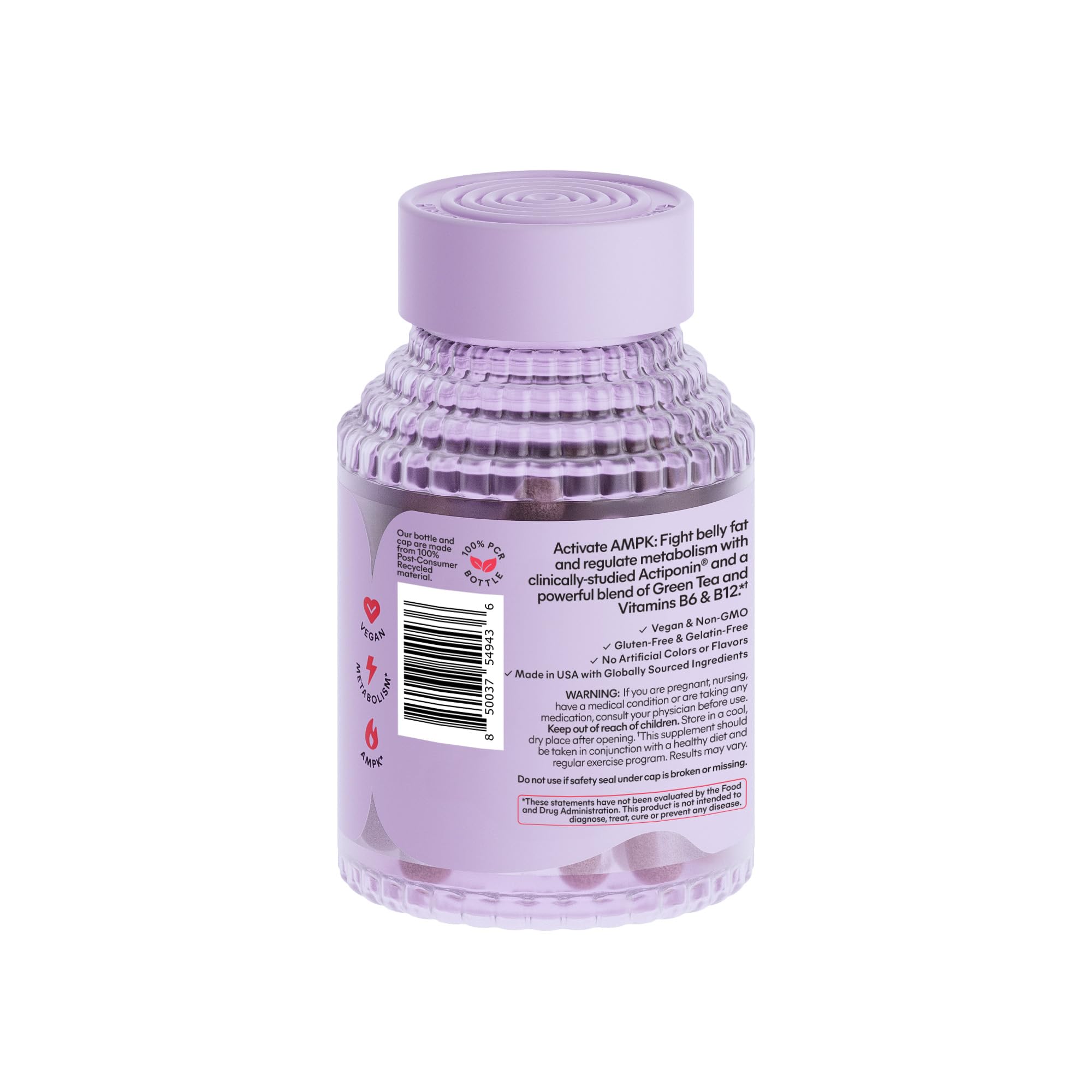 Lemme Burn - Metabolism, Belly Fat Burning + AMPK Activating Supplement for Men & Women w/Clinically Studied Actiponin Gynostemma, Green Tea Extract, Vitamins B6 & B12 - Gluten Free, 60 Count