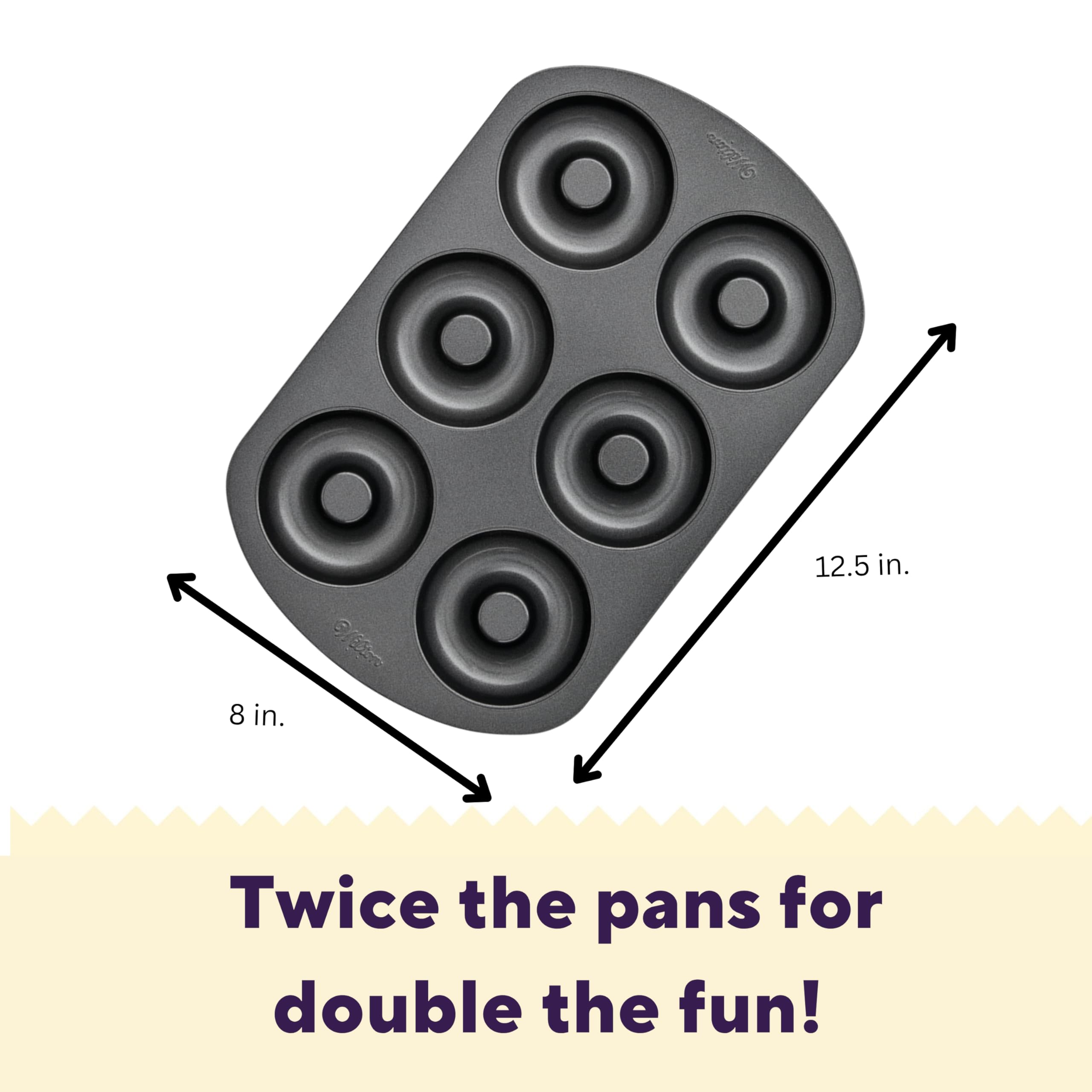Wilton Gold Premium Non-Stick Warp-Resistant Bakeware, Made without PFAs, Donut Pan Set, 2-Piece, Packaging May Vary
