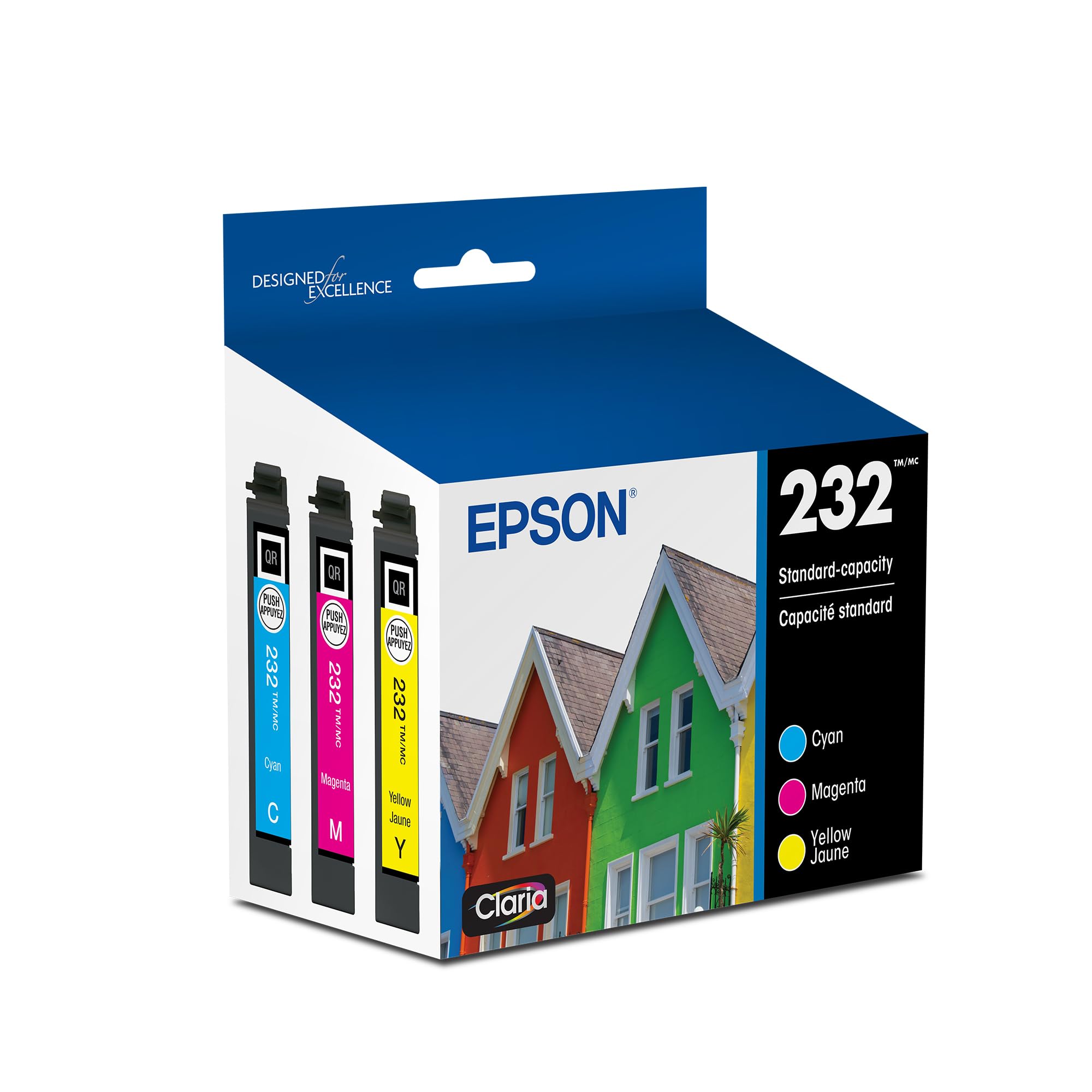 Epson 232 Claria Ink Standard Capacity Color Combo Pack (T232520-S) Works with Workforce WF-2930, WF-2950, Expression XP-4200, XP-4205