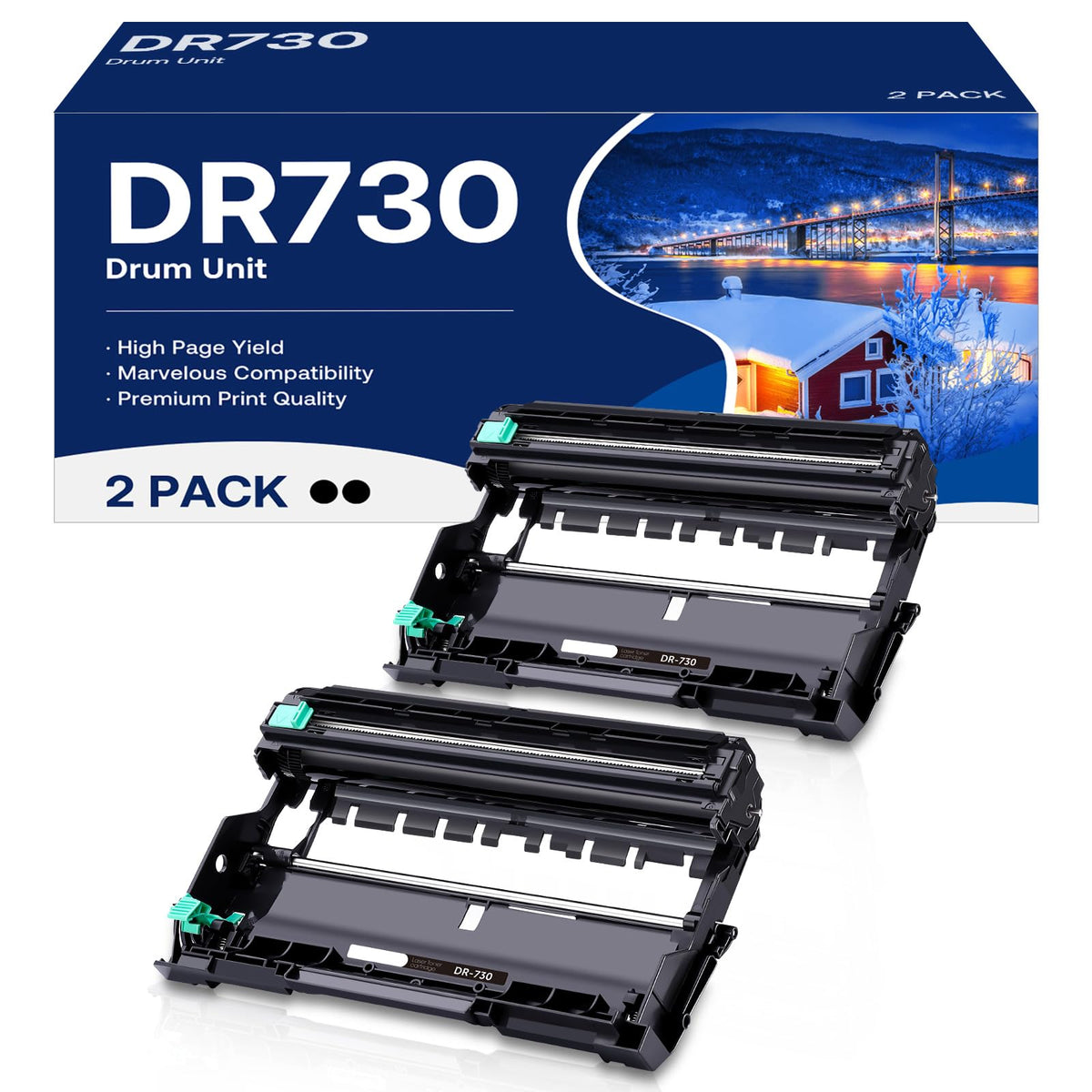 MCYCOLOR وحدة أسطوانة متوافقة DR730 بديل لـ Brother DR-730 DR 730 للاستخدام مع طابعة MFC-L2710DW MFC-L2750DW HL-L2395DW HL-L2370DW HL-L2350DW HL-L2390DW DCP-L2550DW (عبوة من قطعتين، ليست حبرًا)