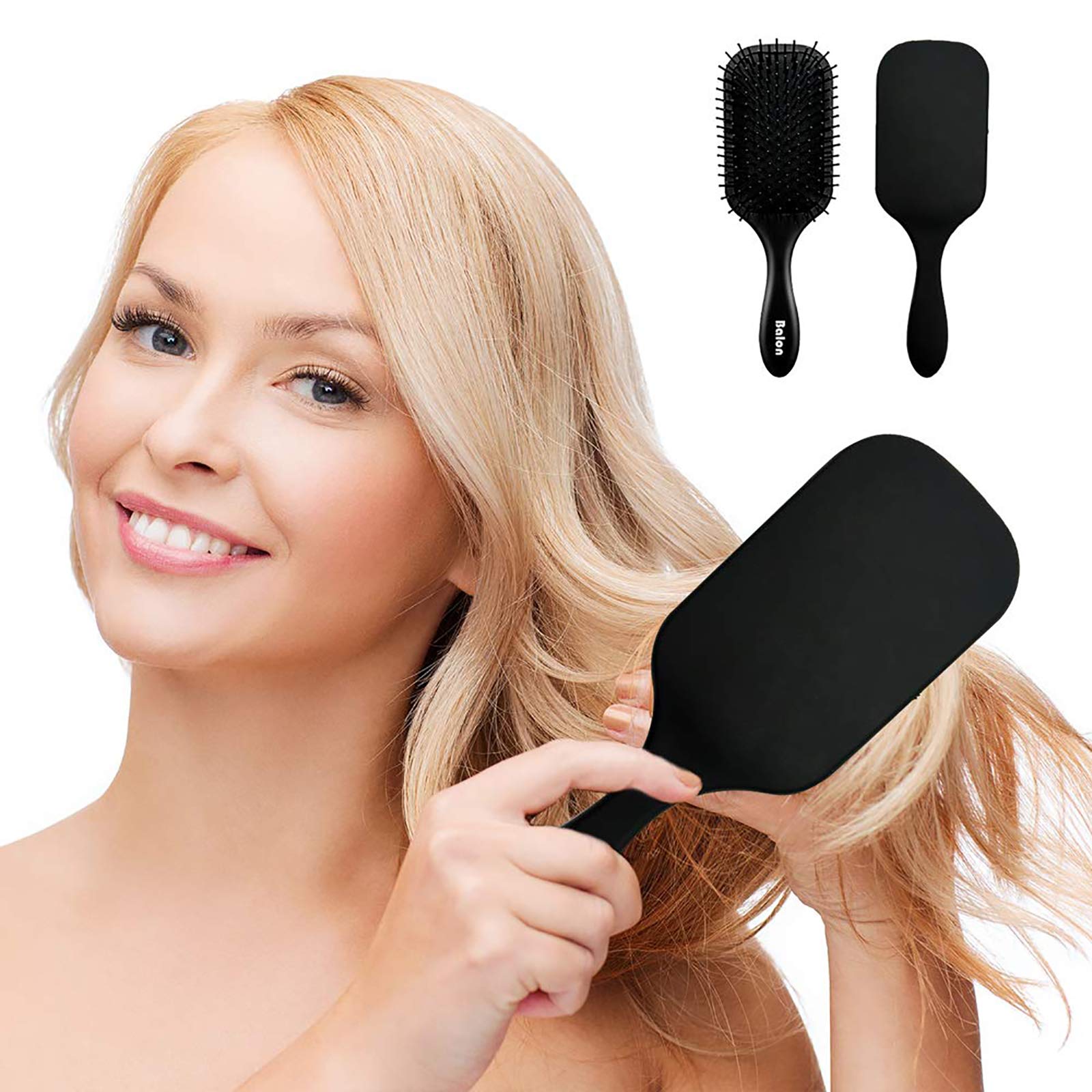 Balon Hair Brush for Women and Men, 4Pcs Paddle Brush Detangling Brush Hair Comb Set for Long Thick Thin Curly Hair, Hairbrush Great On Wet or Dry, No More Tangle