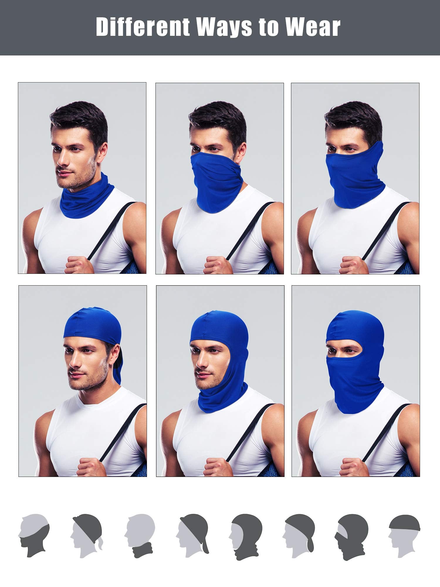9 Pcs Ski Mask for Men Full Face Cover UV Sun Protection Face Mask Windproof Balaclava for Outdoor Motorcycle Cycling