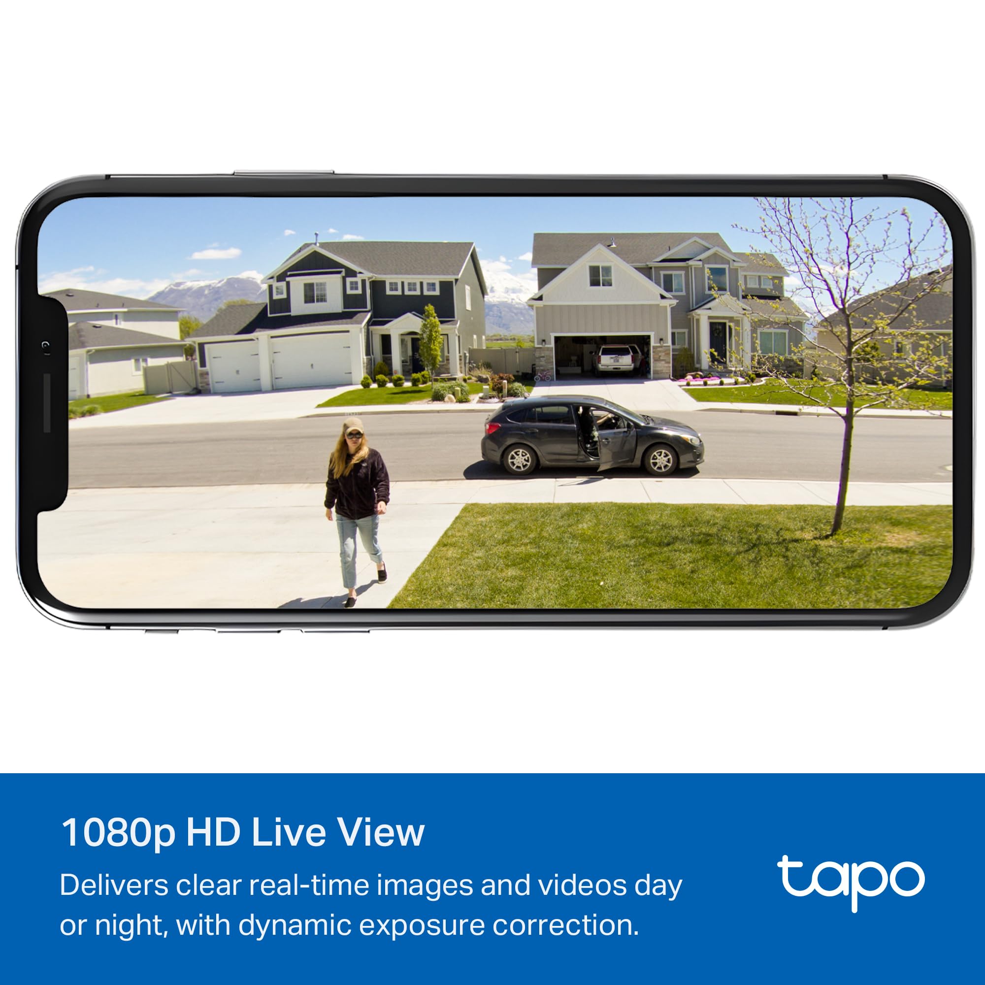 TP-Link 𝗧𝗮𝗽𝗼 SolarCam C402 Kit, Outdoor Battery Camera w/Solar Panel Base, Wireless, 1080P, Free Person/Vehicle Detection, SD/Cloud Storage, Color Night Vision, No Hub Needed, Works w/Alexa