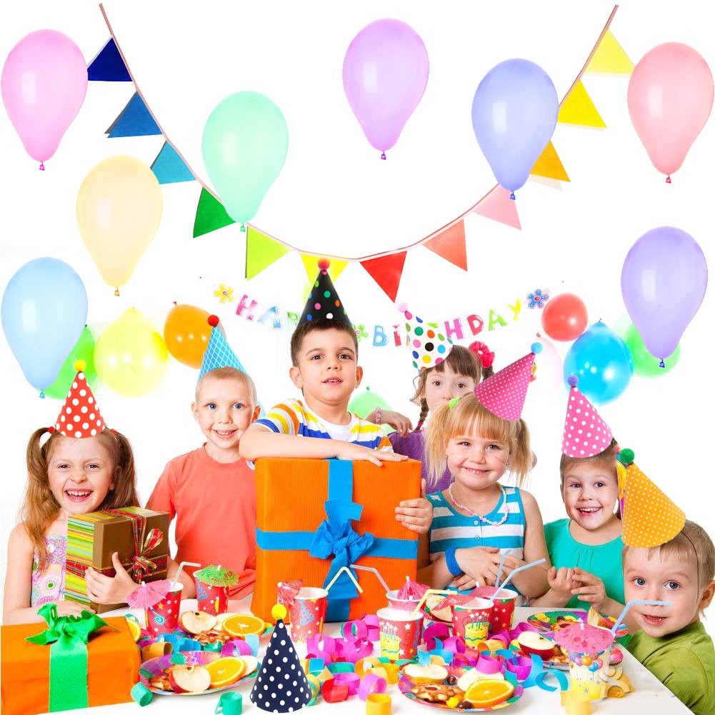 Vesil Mini Kids Birthday Party Hats, Assorted, DIY Assembly Required