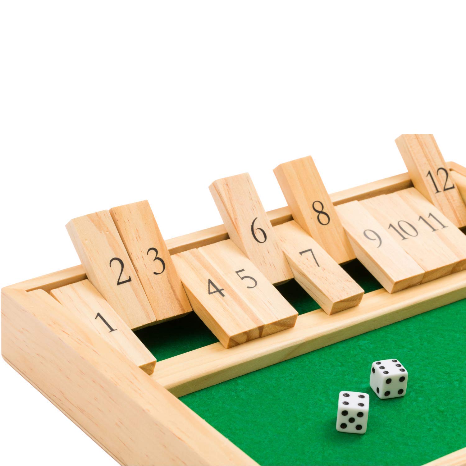 Regal Games Shut The Box - Fun Table Math Game with Wooden Board for Adults & Kids - 12 Spots Dice Game with 2+ Player Games - Ideal for Game Night, Travel - (Ages 8+)
