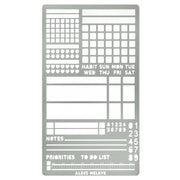 Aleks Melnyk Nr. 423 Metallschablone für Bullet Journaling, Lesezeichen, Planung, Banner, Linien, Listen, Planerstempel, Habit Tracker, Dot Journal Schablone für Tagebuch, Vorlage, Scrapbook