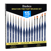 Dushco Detail Pinselset – 15 Miniaturpinsel für Acryl, Aquarell, Gouache, Öl und Gesichtsfarben, Modellbau, Figuren und Malen nach Zahlen für Erwachsene