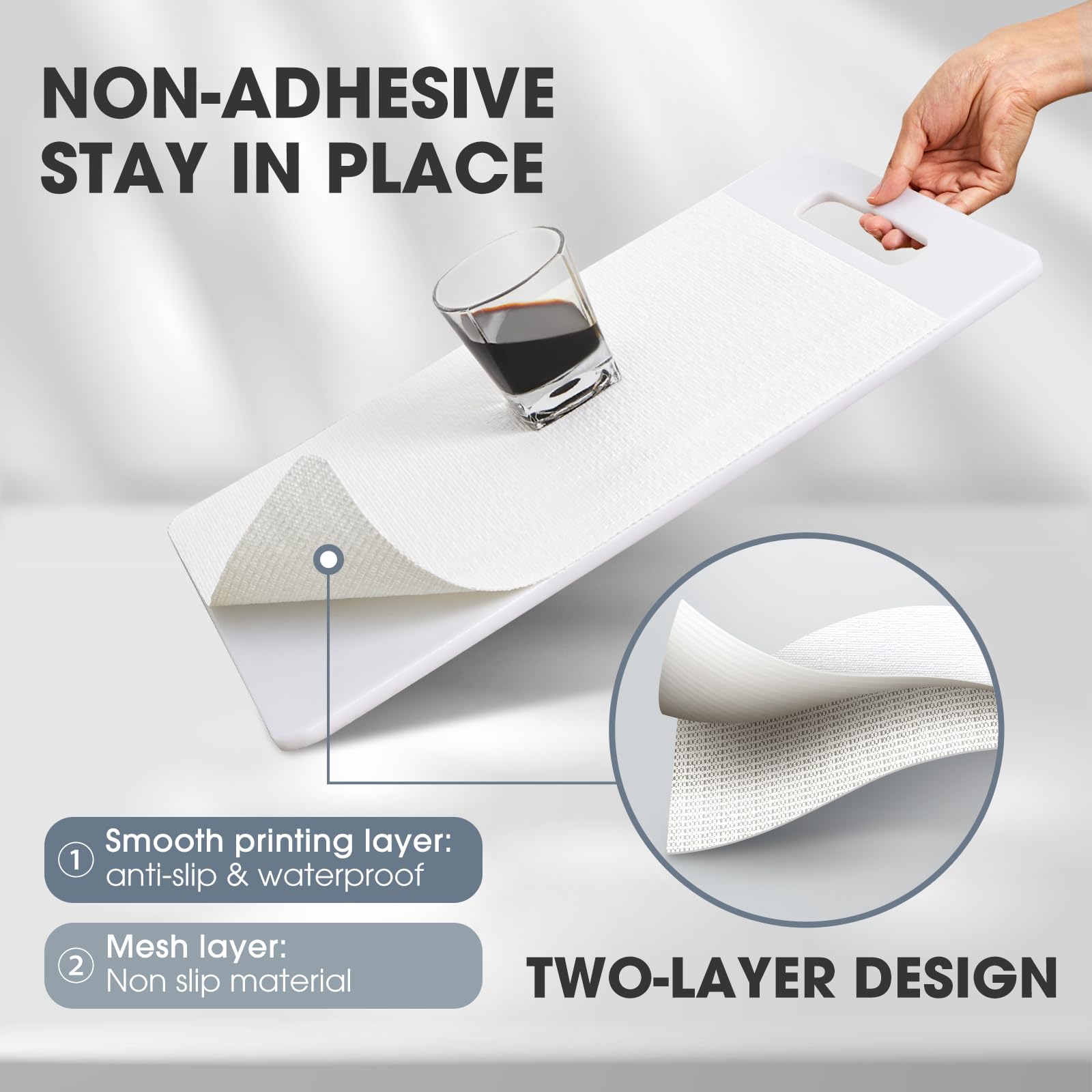ALIUNI Shelf and Drawer Liner, Kitchen Cabinet Liners Non-Adhesive Thick Non-Slip Waterproof Washable Fragrant Mats Protect Dresser Shelves Cupboard Bathroom Cabinets, White, 12 in X 10 FT