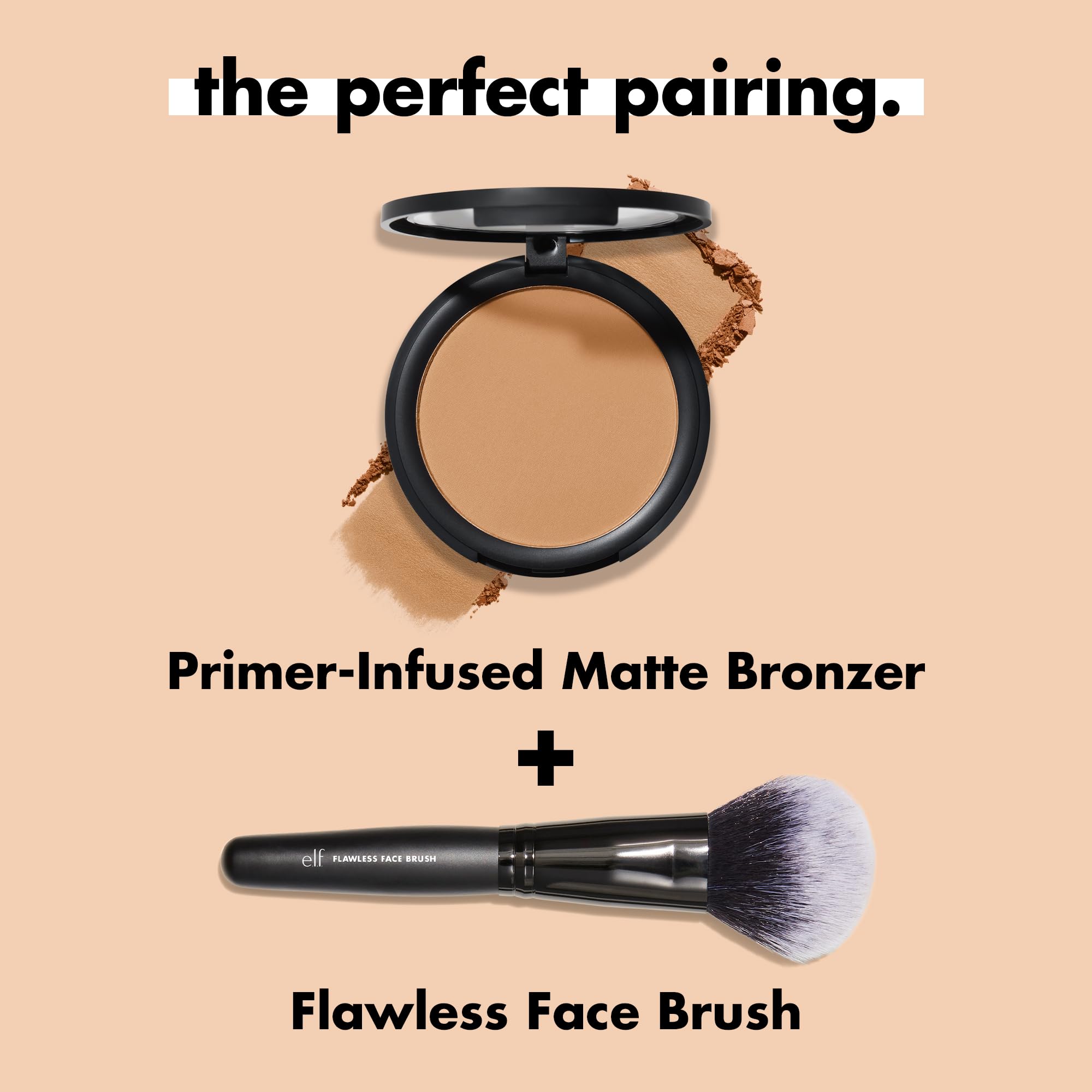 e.l.f. Primer-infused Bronzer, Long-Wear, Matte, Bold, Lightweight, Blends Easily, Contours Cheeks, Forever Sun Kissed, All-Day Wear, 0.35 Oz