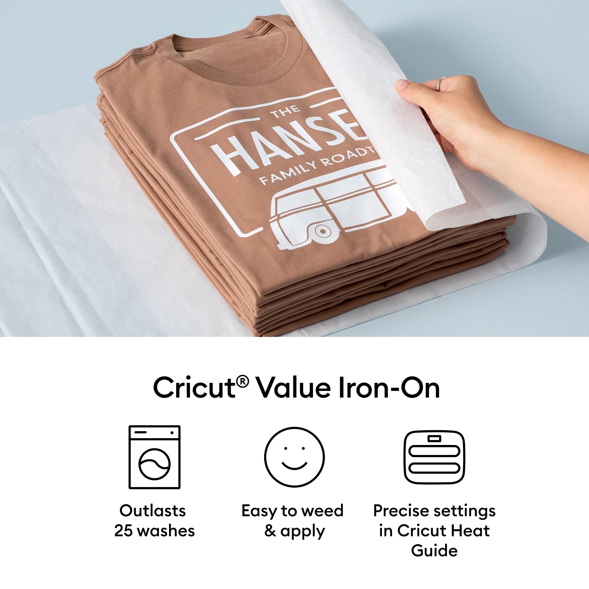 Cricut Value Iron-On, Rainbow Sampler - 12 in x 12 in (20 ct)- HTV Heat Transfer Vinyl
