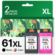 Adoccur 61XL Ink Cartridge Replacement for HP Ink 61 for HP 61 Ink Works with HP Envy 4500 5530 5534 4502 Deskjet 1000 1010 2540 3000 3510 Officejet 4630 4635 Printer (2 Pack)