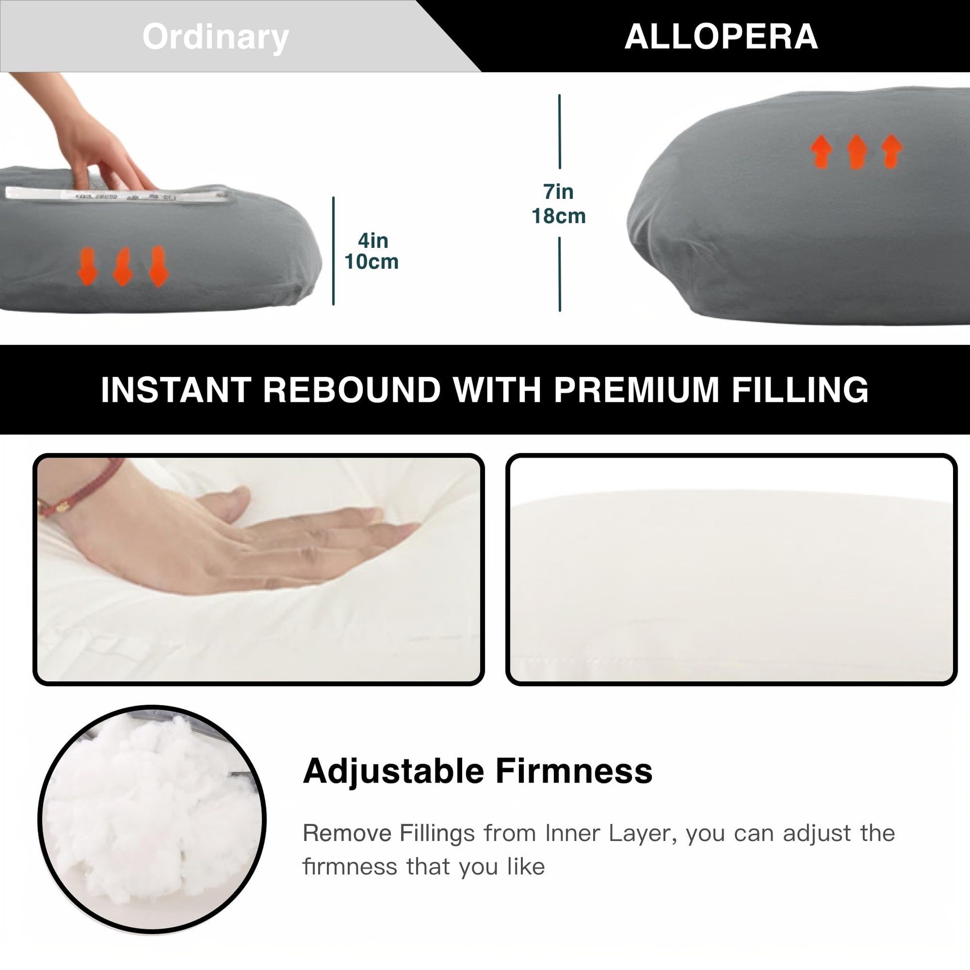 ALLOPERA Pregnancy Pillow, Full Body 57 Inch Maternity Pillow with Removable Washable Cover - Sleep Support for Legs, Back, Neck, Shoulder, HIPS, Belly for Pregnent Women, Black Grey Velvet Cover