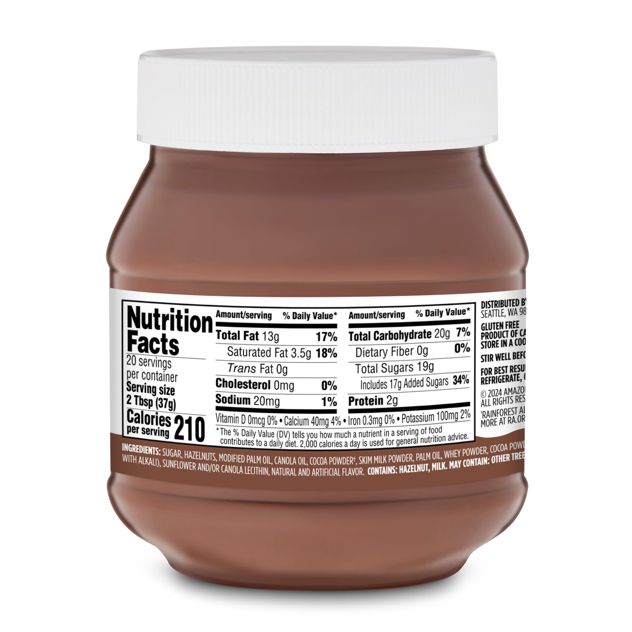 Amazon Grocery, Hazelnut Spread With Cocoa, 26.5 Oz (Previously Amazon Fresh, Packaging May Vary)