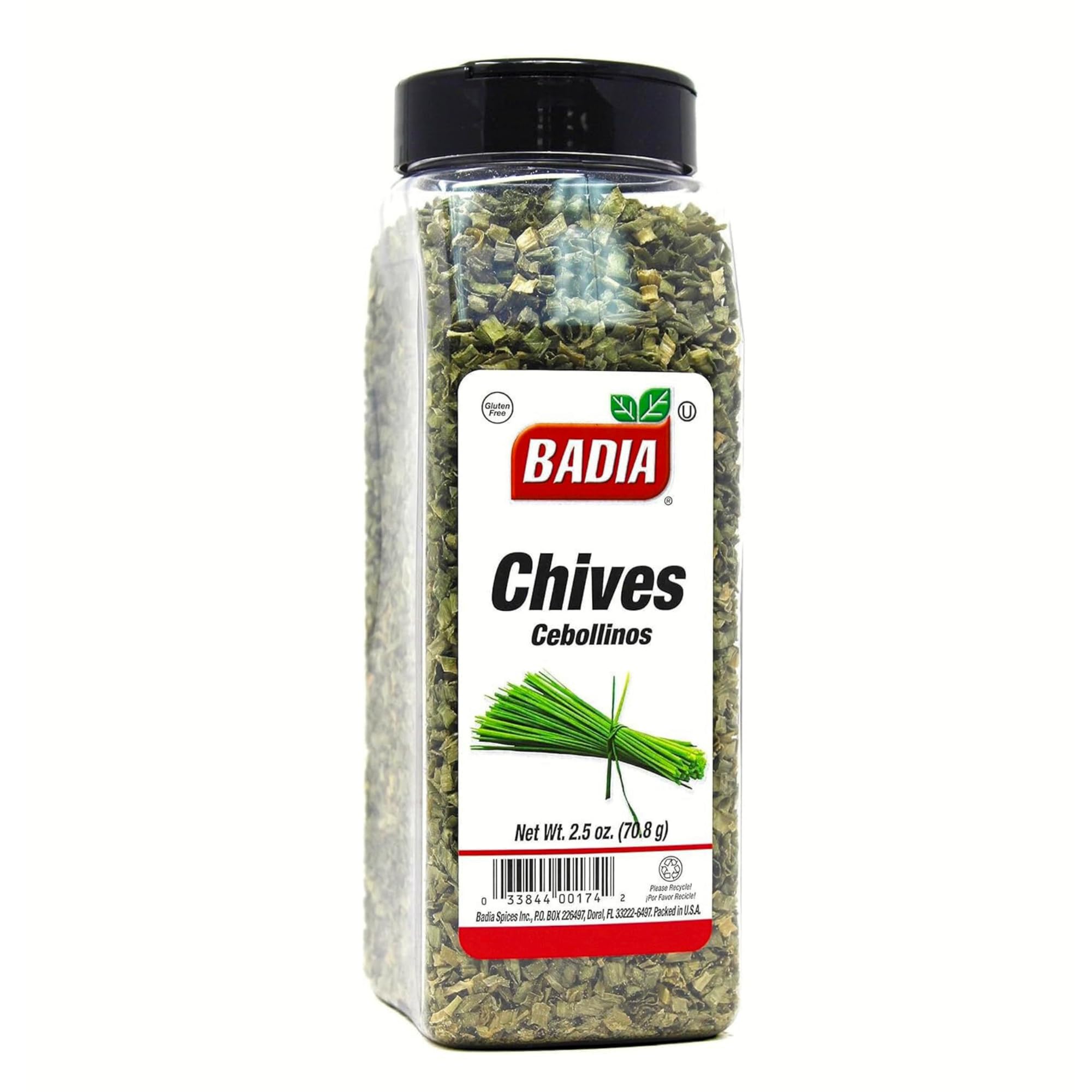 Badia Dried Chives, 2.5 oz - Premium Air-Dried Chives - Fresh & Flavorful for Cooking, Soups, Salads, Eggs, Dips, and More - Sealed for Freshness