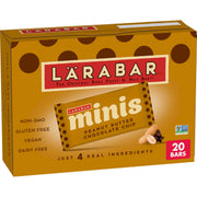 Larabar Peanut Butter Chocolate Chip Mini Bars, Gluten Free Vegan, 20 ct