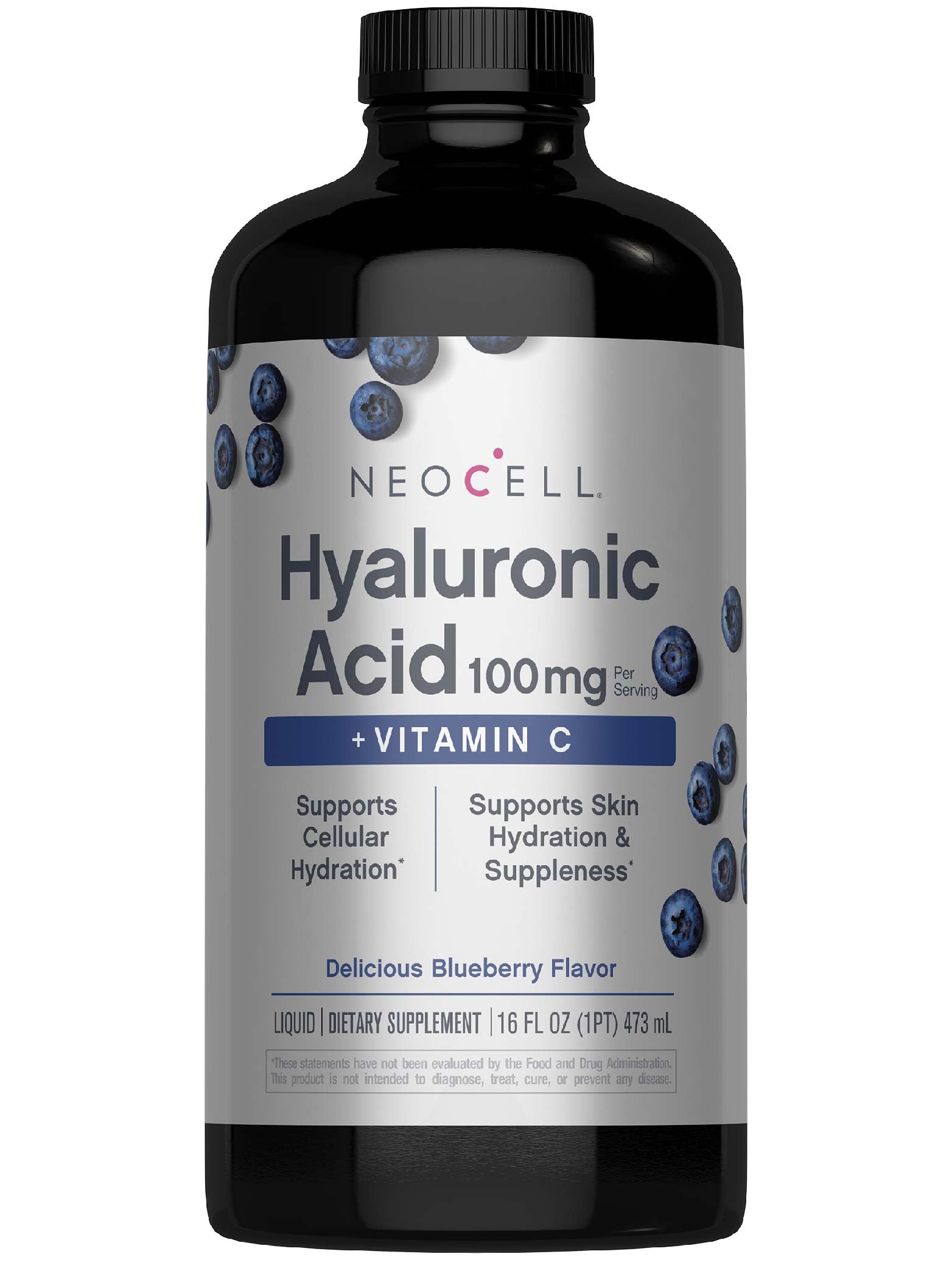 NeoCell Hyaluronic Acid Liquid with Vitamin C, Berry, 16 Fl Oz (Pack of 1) - Packaging May Vary