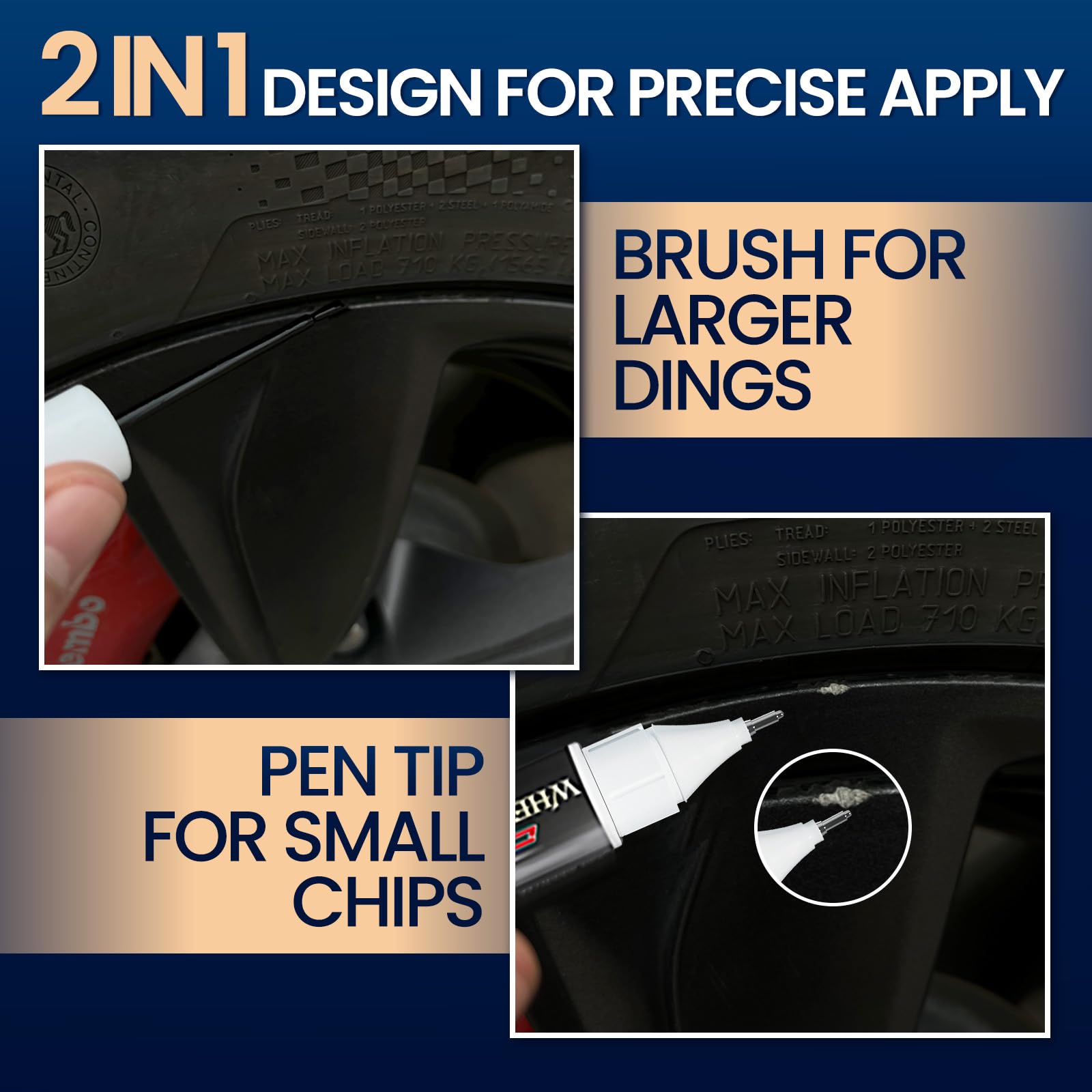 cocomfix Gloss Black Rim Touch Up Paint, Rim Paint, Wheel Scratch Repair Kit for Curb Rash & Scratches, Universal Black Enamel paint (1 fl oz), Scratch Resistant, Covers 1 sq ft per Coat