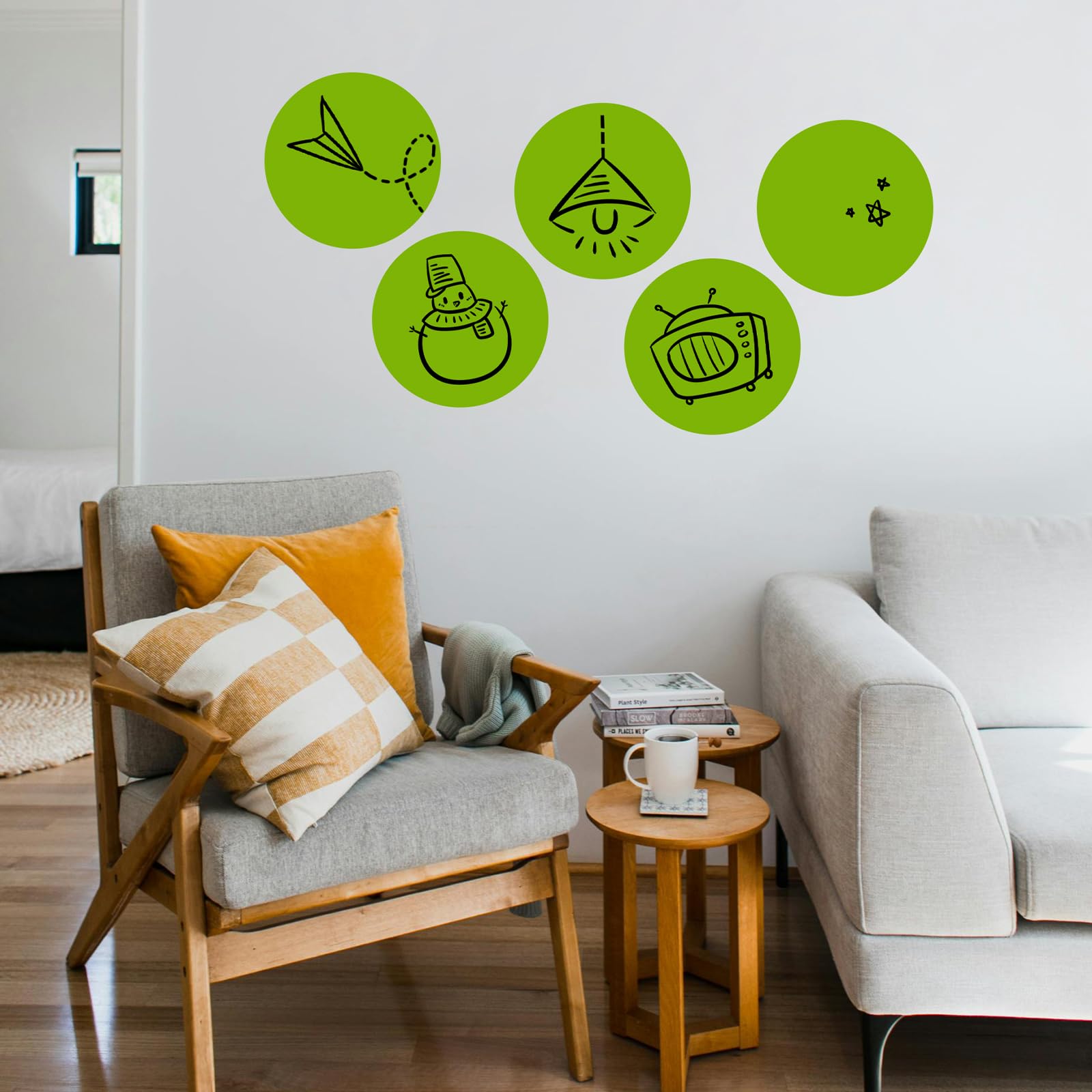Colorful Dry Erase Dots Circles Whiteboard Marker Removable Stickers Spots Wall Decals for School Classroom Teachers Students Table & Desk, 8 Pack