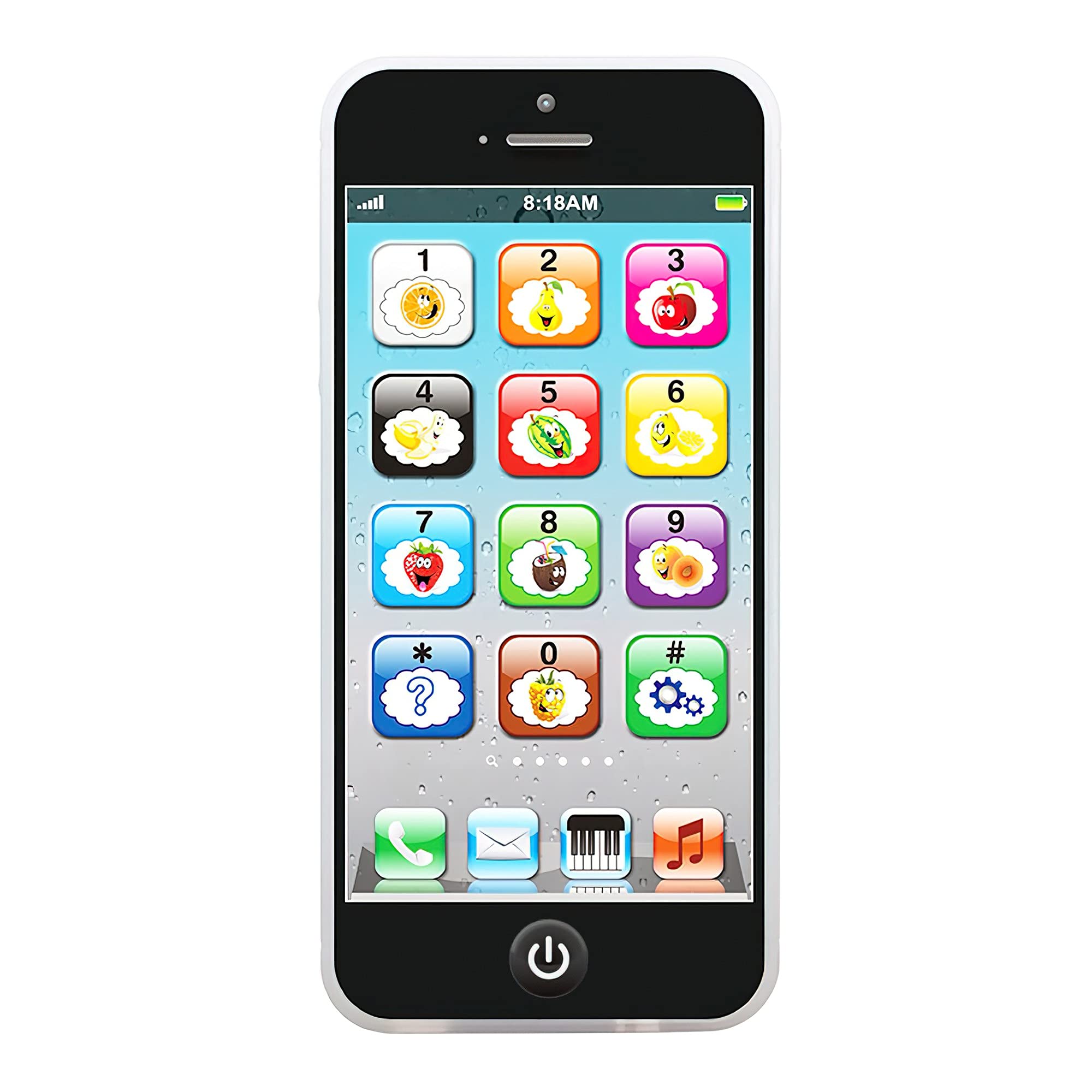 Toy Learning Play Cell Phone with 8 Functions and Dazzling Lights for Toddler Baby Kids 12-18 Months Ages 1-3 Year Old, Black3