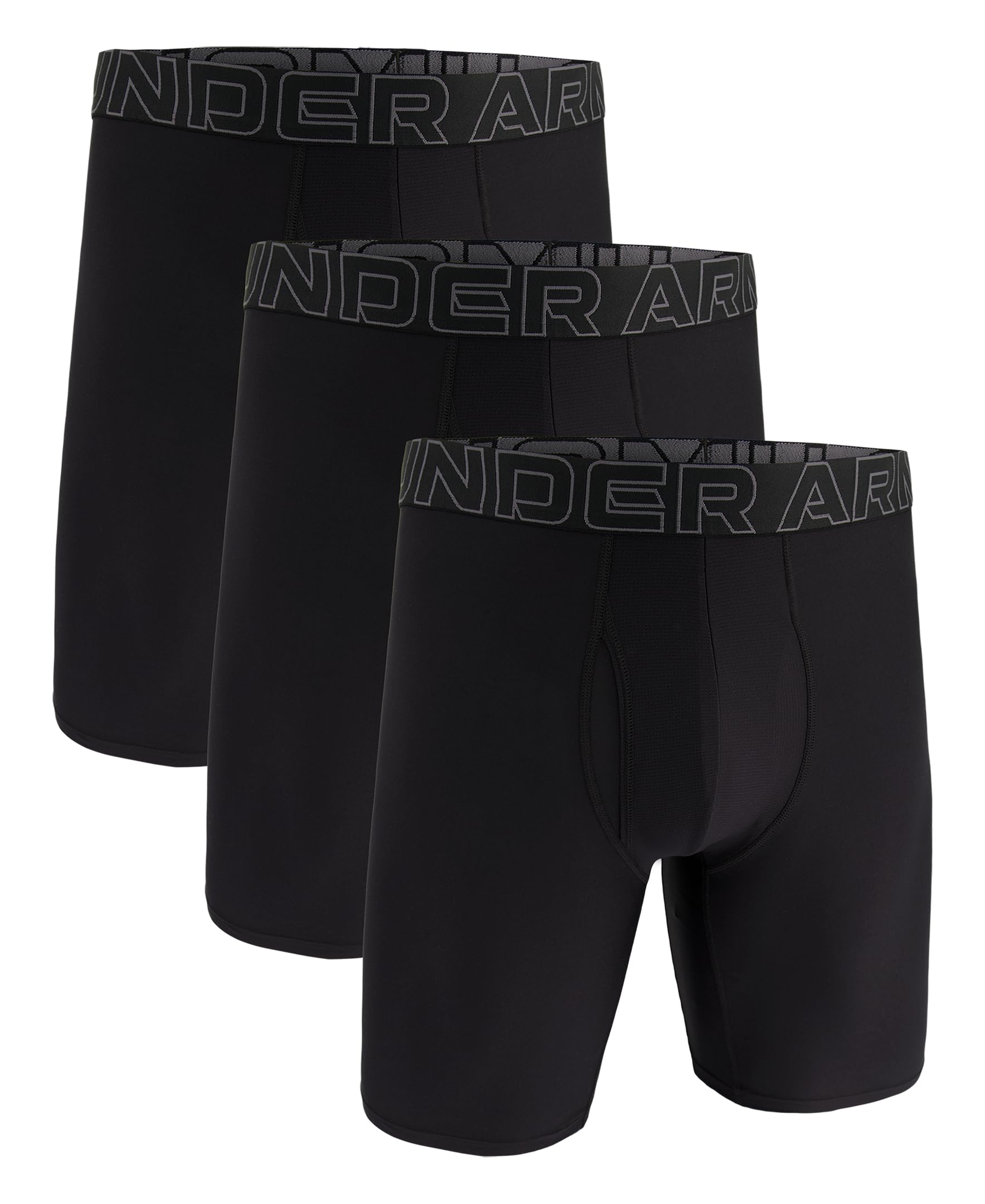 Under Armour Men's Multi-Pack Performance Tech Long-Leg Boxer Brief, 9" Inseam, All-Day Comfort