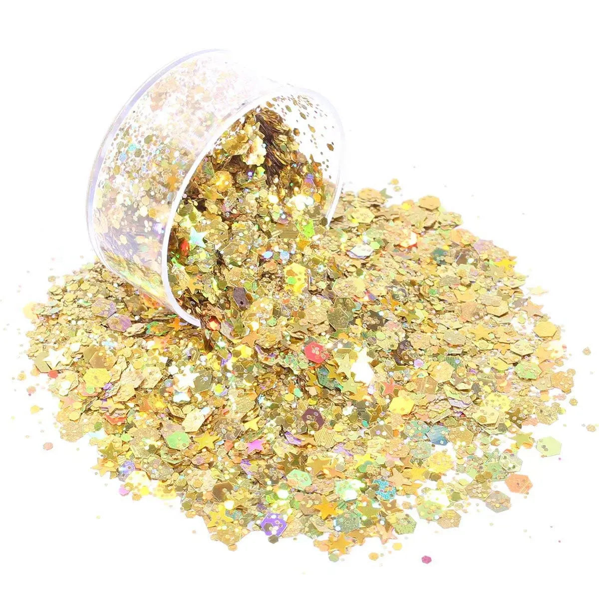 Holographic Chunky Glitter, Set of 12, Licool Craft Glitter for Resin Art Crafts, Cosmetic Glitter for Nail Body Face Eye, Epoxy Resin Sequin Flake Sparkle for Slime Tumbler Jewelry Making