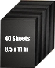 40 Blatt schwarzer Karton 8,5 x 11 Zoll, 200 g/m² dicker Karton für Einladungen, Speisekarten, Hochzeiten, DIY-Kartenherstellung, Schreibwarendruck