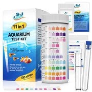 11 in 1 - Aquarium Test Strips | 950 Tests - 150 Strips | Fish Tank Aquariums Water Test Kit & ebook | Aquarium Thermometer | Fish Tank Water Testing Kit Includes 50 Ammonia Strips | Versatile Usage