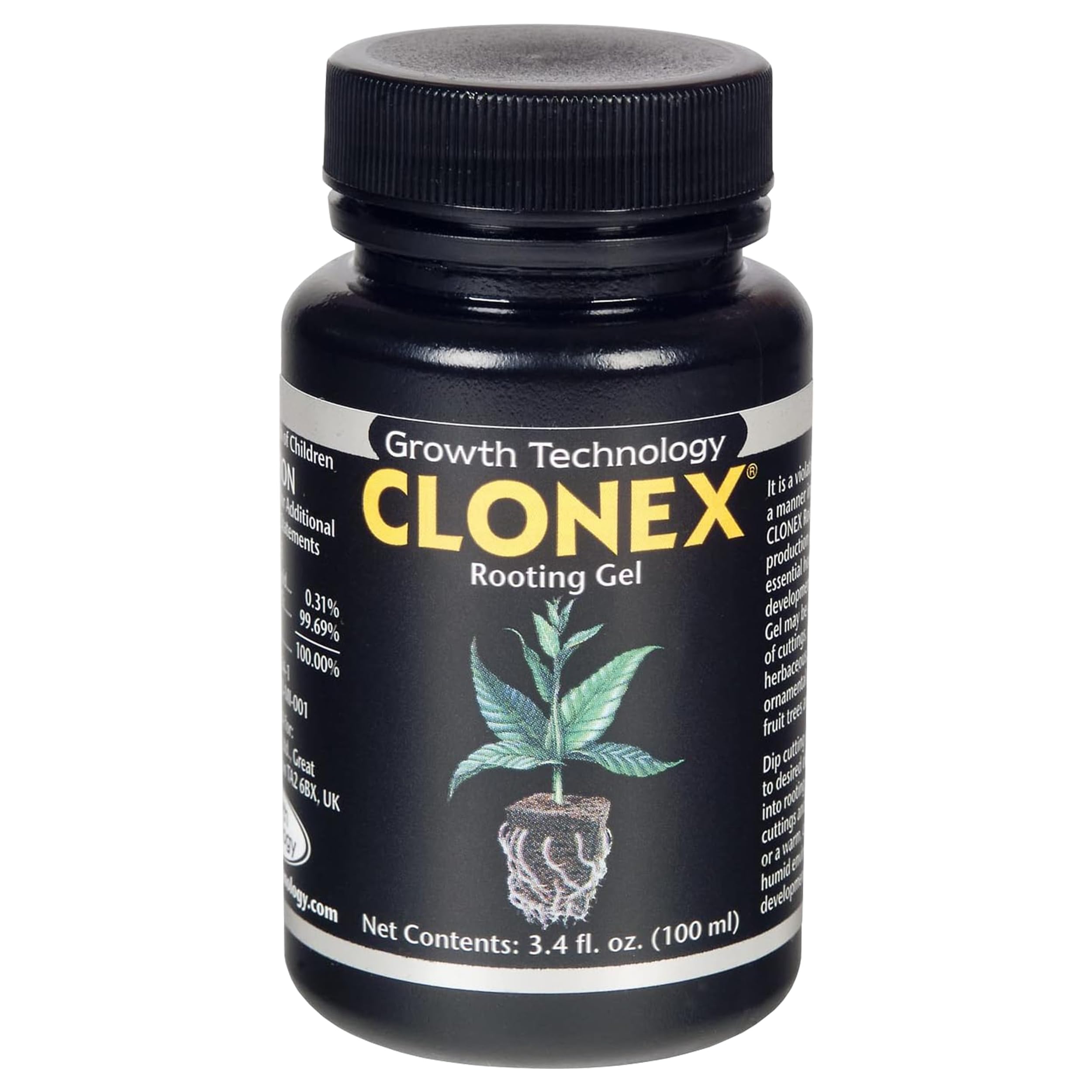 Clonex Rooting Gel - High-Performance Rooting Compound for Plant Cuttings, Contains IBA, Promotes Root Initiation & Development - 100ml