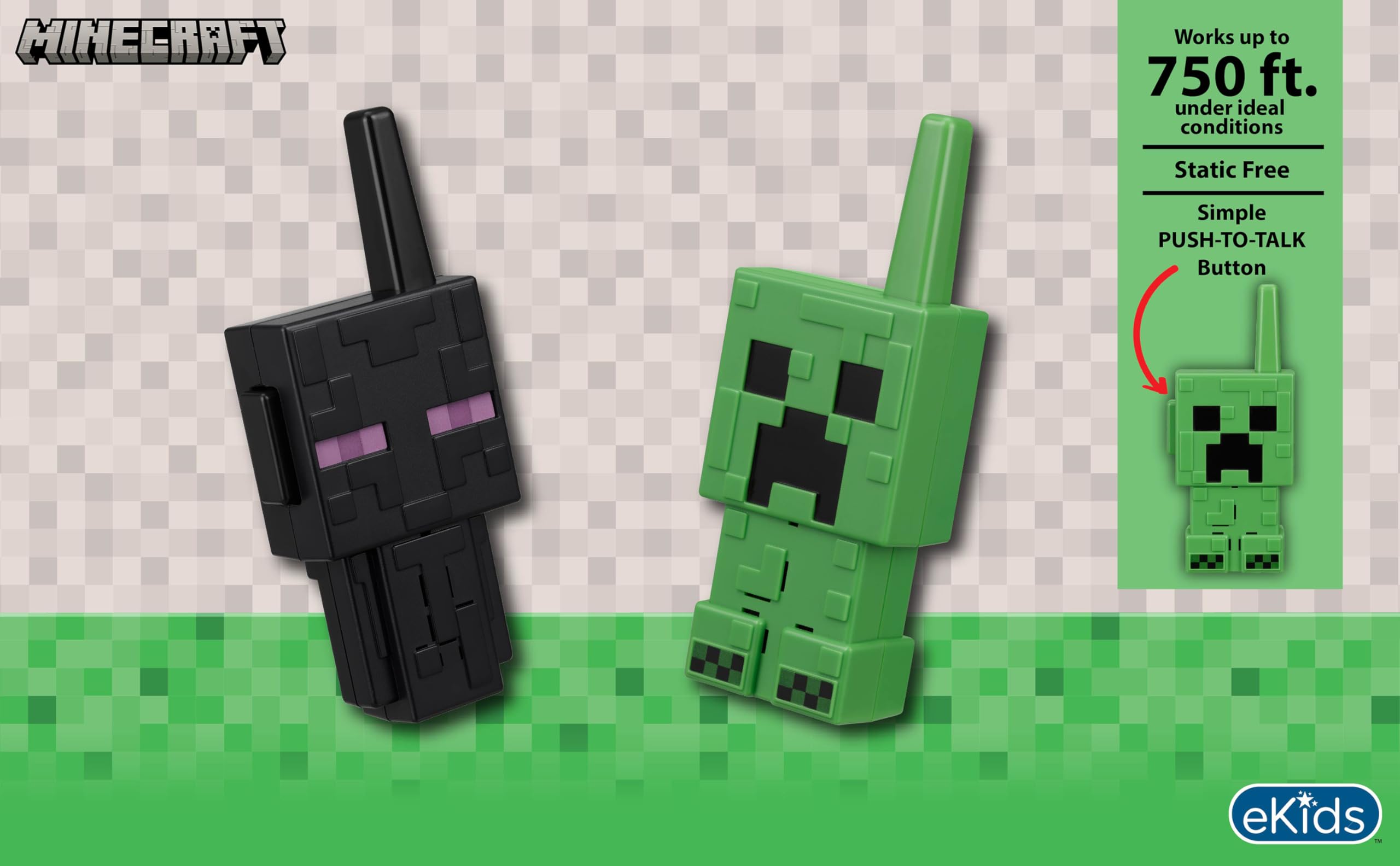 eKids Minecraft Walkie Talkies for Kids, Indoor and Outdoor Toys Designed for Fans of Minecraft Toys