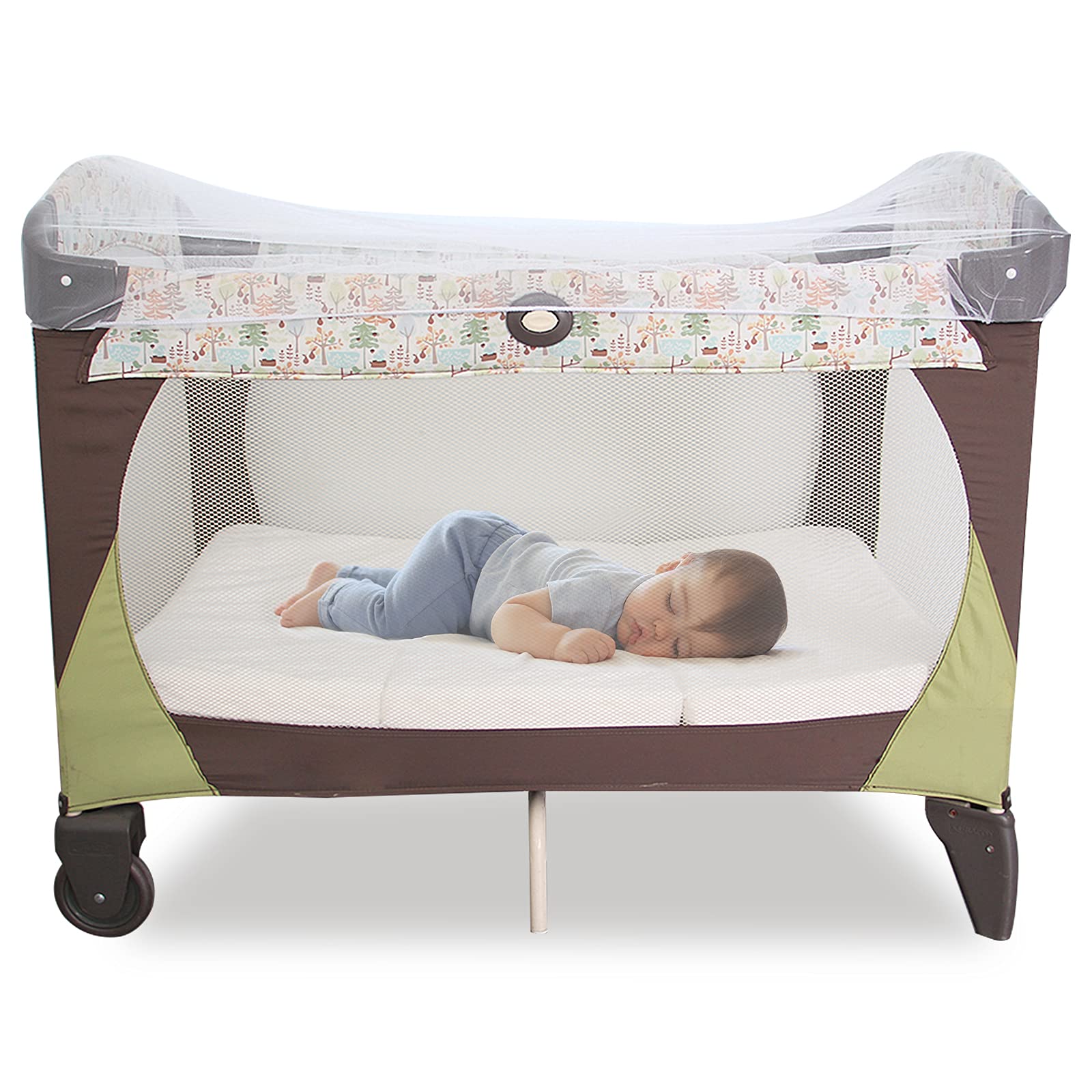 Baby Mosquito Net for Stroller, Reusable Bug Net for Stroller, Bassinets, Cradles, Playards, Pack N Plays and Portable Mini Crib, Portable & Durable Baby Insect Netting, White