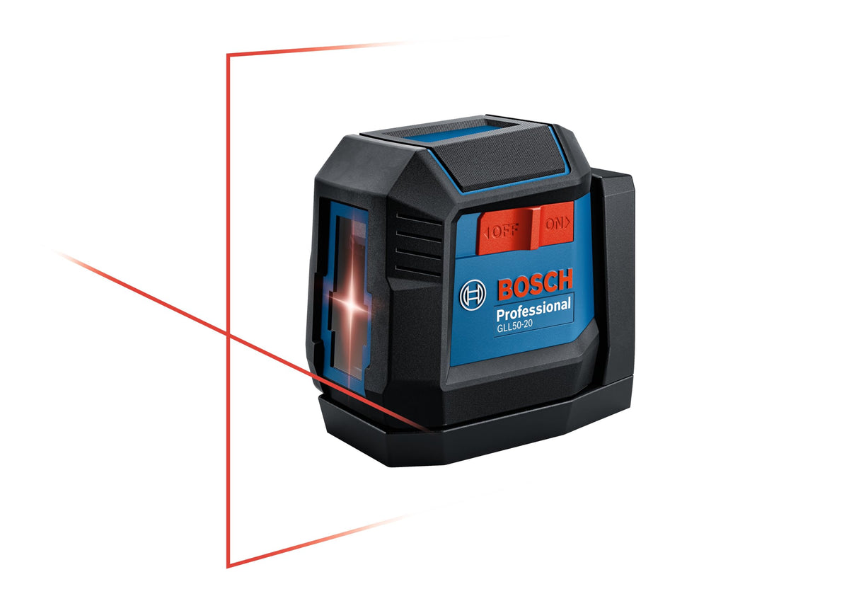 BOSCH GLL50-20 50 Ft Self-Leveling Cross-Line Laser, Includes Integrated Magnetic Mount & 2 AA Batteries