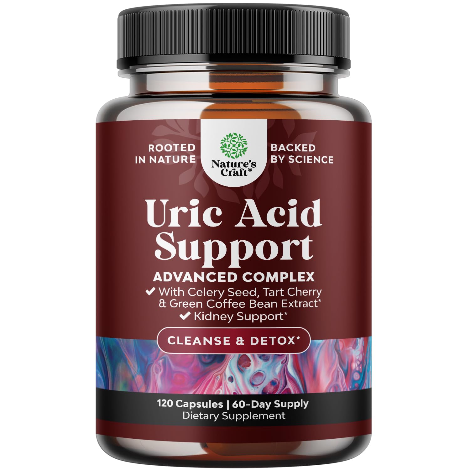 Green Coffee Bean Extract for Uric Acid Cleanse & Detox - Green Coffee Beans with Turmeric, Tart Cherry & Celery Seed for Adults - Daily Uric Acid Flush for Joints Support & Kidney Cleanser - 120 Ct