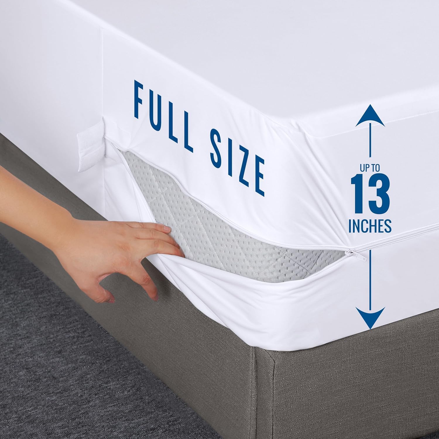 Utopia Bedding Zippered Mattress Encasement Full, 100% Waterproof Bed Bug and Dust Mite Proof Mattress Protector, Absorbent Six-Sided Mattress Cover