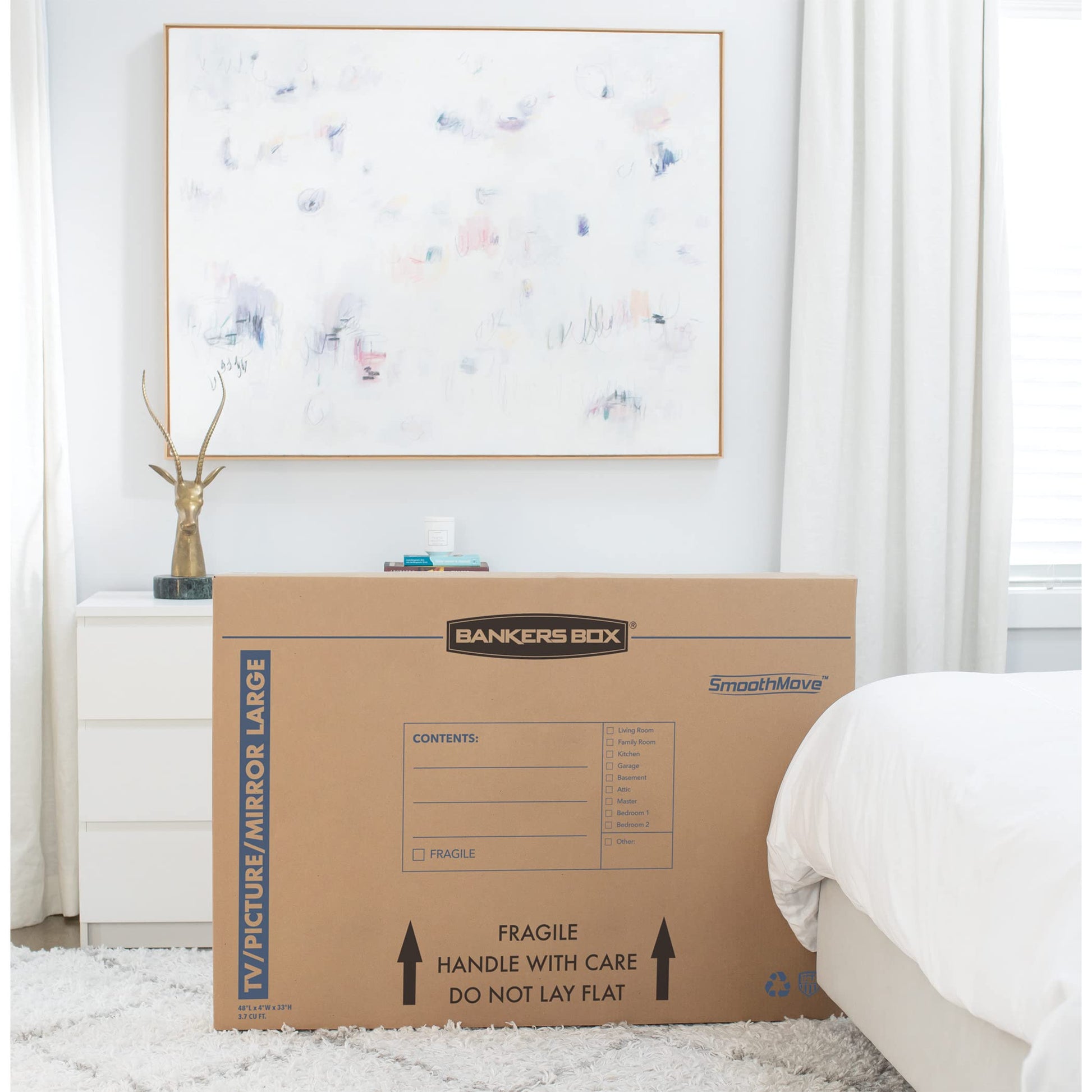 Bankers Box Large - up to 55" TV/Picture/Mirror - Moving Box 4 Pack, 48-in x 4-in x 33-in (7711301)