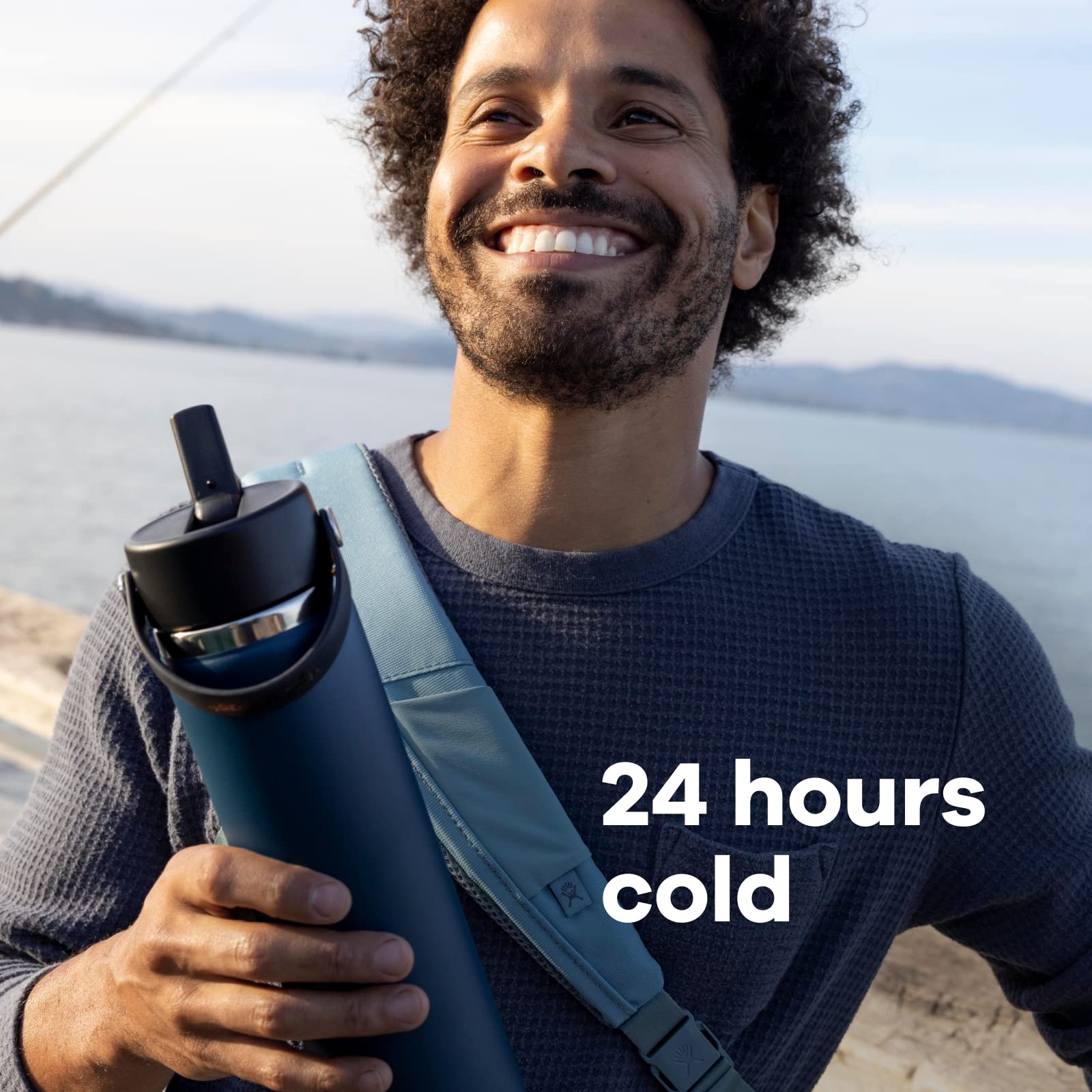 Hydro Flask 32 Oz Wide Flex Straw Cap Bottle - Insulated Stainless Steel - Wide Straw Lid, Non Spill, Leakproof in Indigo