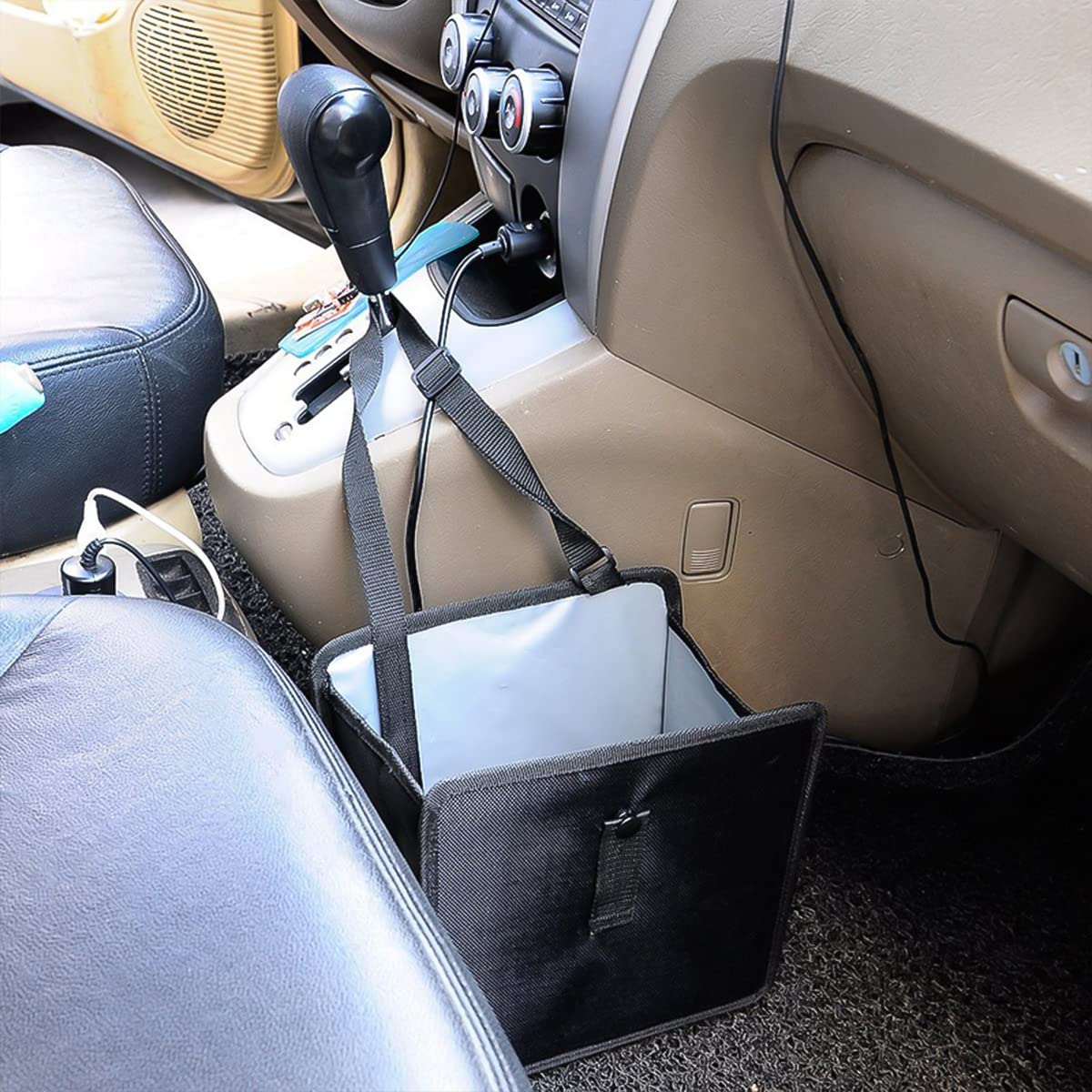 Foldable Trash Can, Hanging Waterproof Leakproof Storage Bag with Large Capacity, Car Interior Accessories (Large)