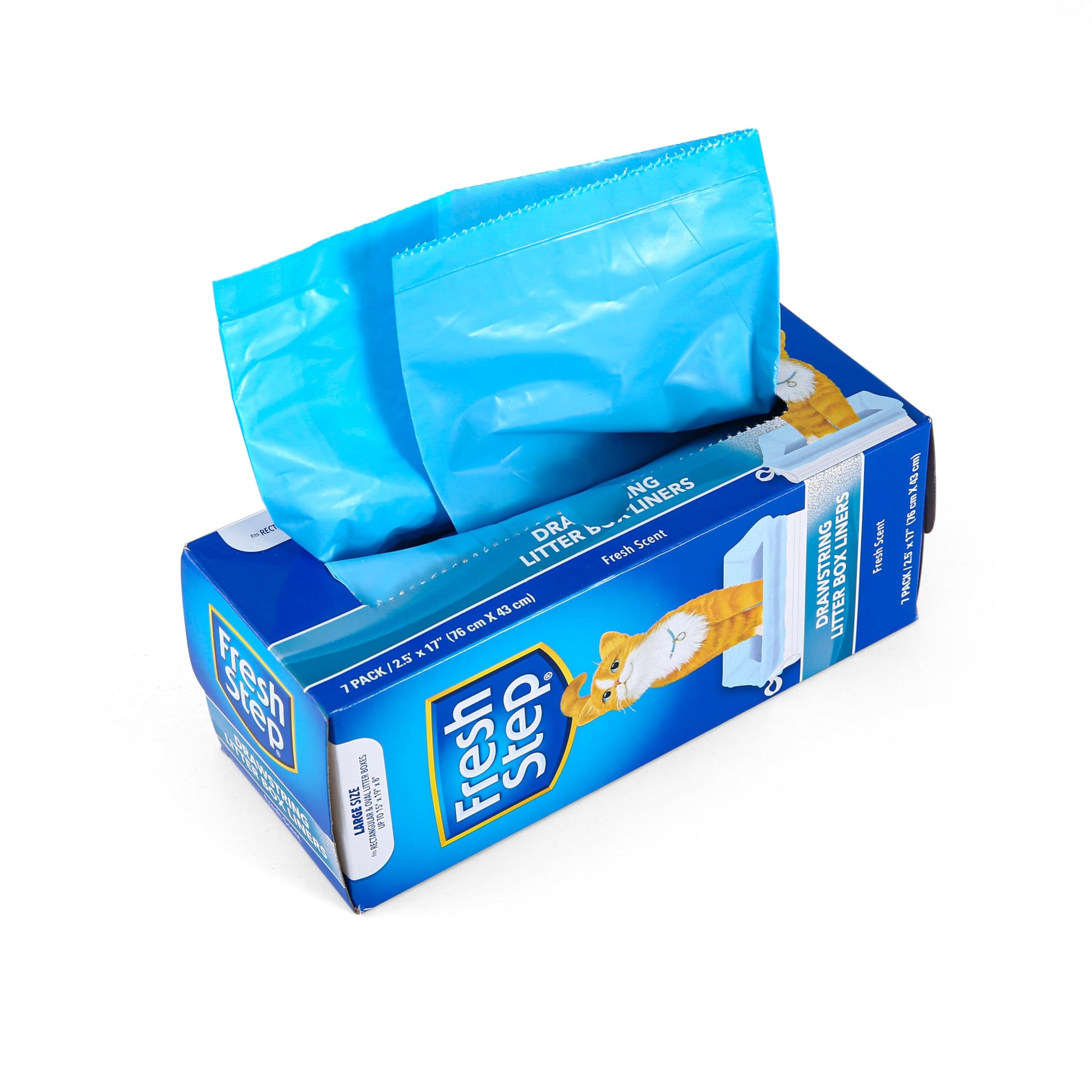Fresh Step Drawstring Litter Box Liners Scented, Large Size 30" x 17" - 7 Count