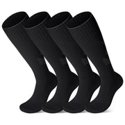 FPAKDH 2 Pairs Kids Soccer Socks for 7-13 Years Old Breathable Sports Training Socks for Girls Boys Football Socks Black