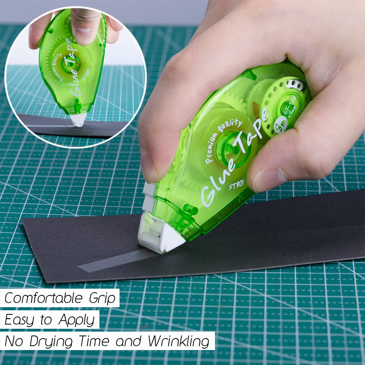12 Pack Double Sided Tape Roller, Scrapbooking Tape, Permanent Adhesive Tape Dispenser Runner for Crafts and Arts Projects, Photo-Safe