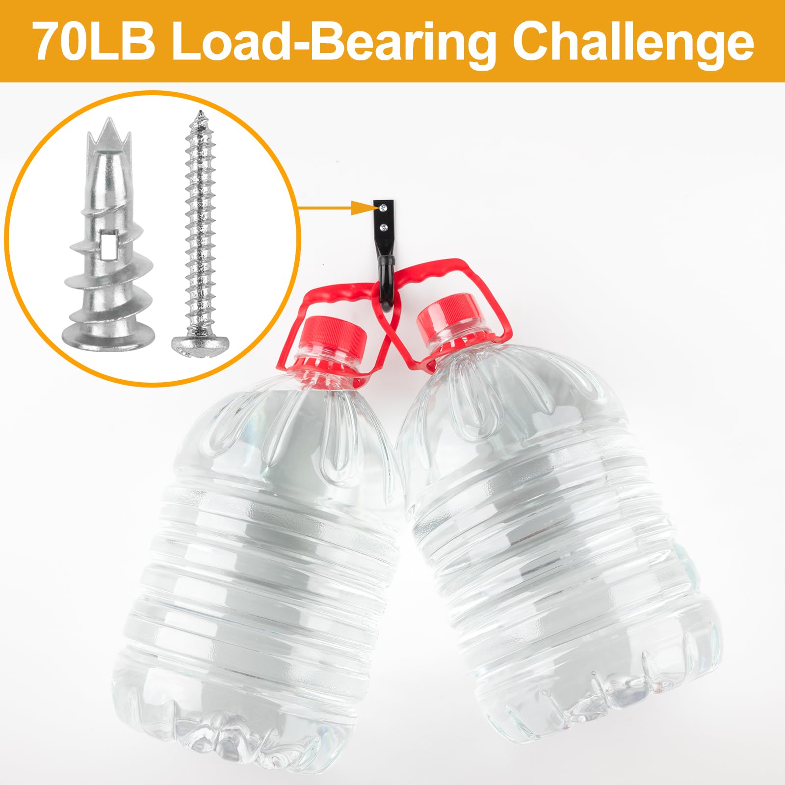 KURUI Metal Self Drilling Drywall Anchors, 116PCs Hollow Zinc Wall Anchors and Screws Kit, 58 Heavy Duty Sheetrock Anchors + 58#6 x 1-1/4'' Screws, 50LB Hanging and Mounting