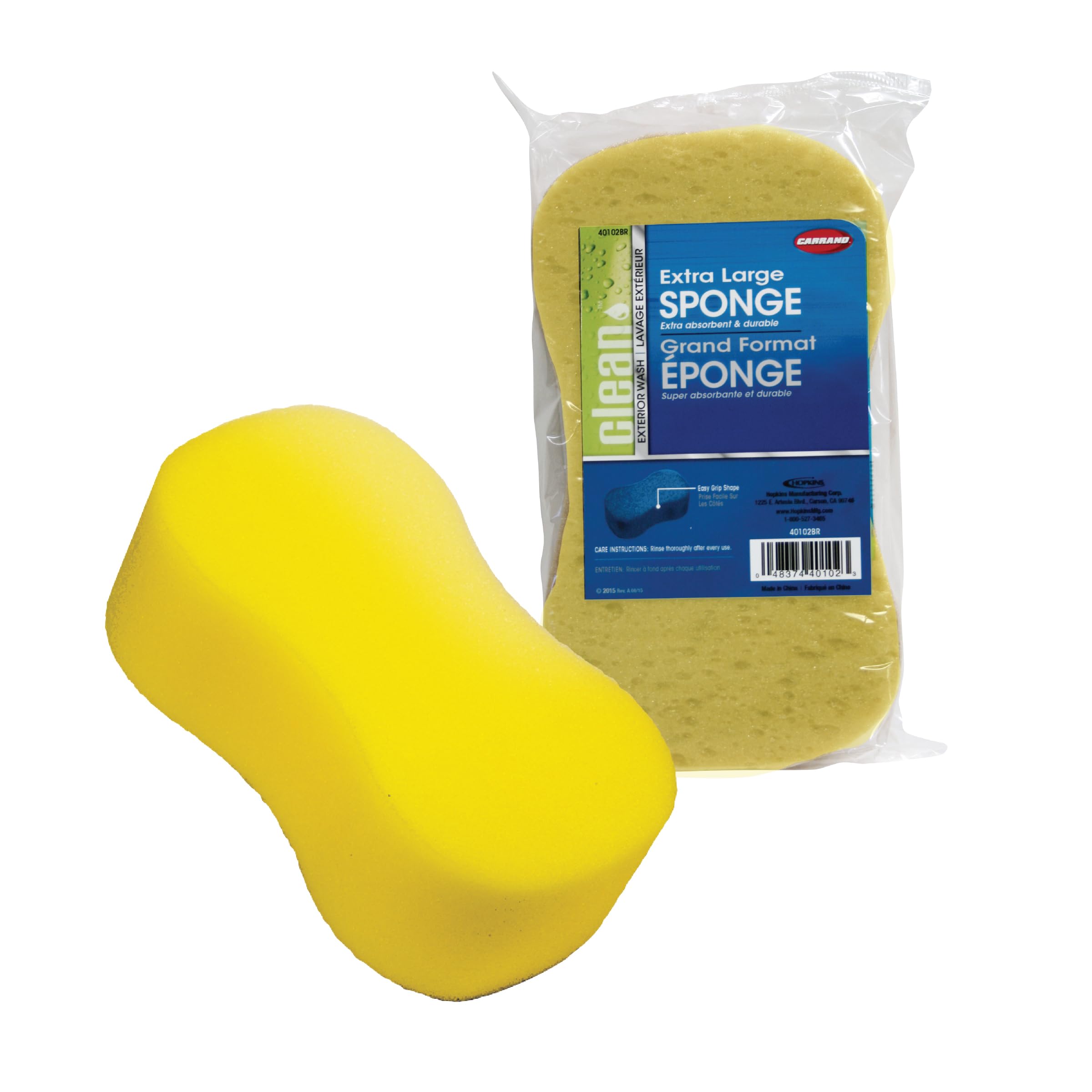 Carrand 40102 8.75" x 4.75" x 3" Giant Bone Sponge, Durable, Yellow