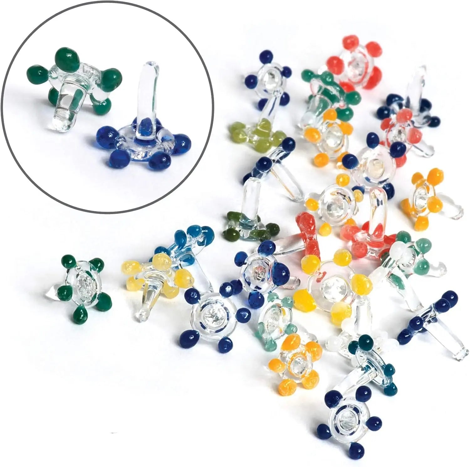 Daisy Decorative Gems, Flower Glass Beads - Thicker and Consistently Sized (1/4" to 3/8" inches) Assorted Colors (30 Pack)