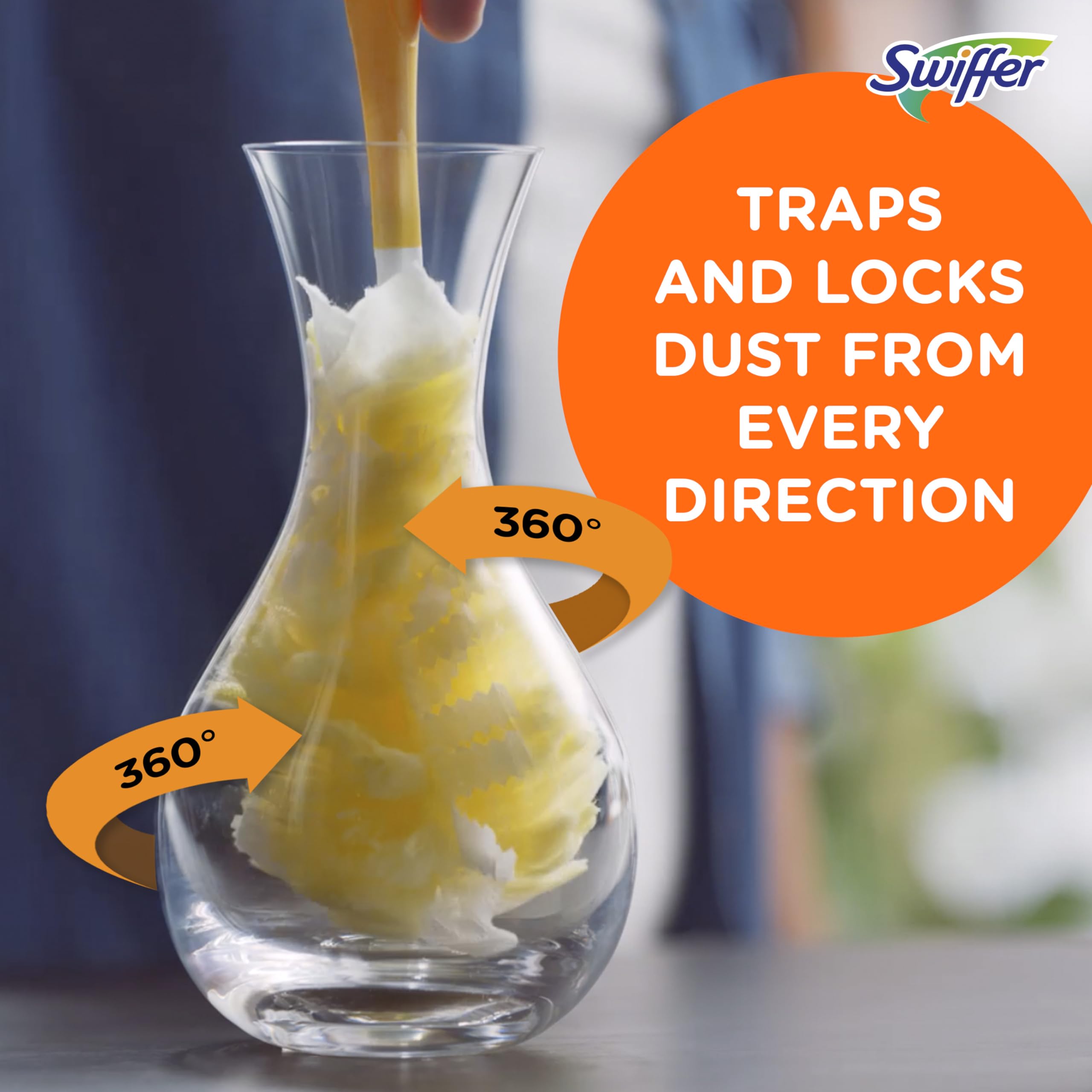 Swiffer Dusters Refill for Cleaning, Feather & Microfiber Duster Disposable Alternative, for Dusting Furniture, Blinds, Ceiling Fans, Walls, Helps Remove Allergens, Lavender, 18ct