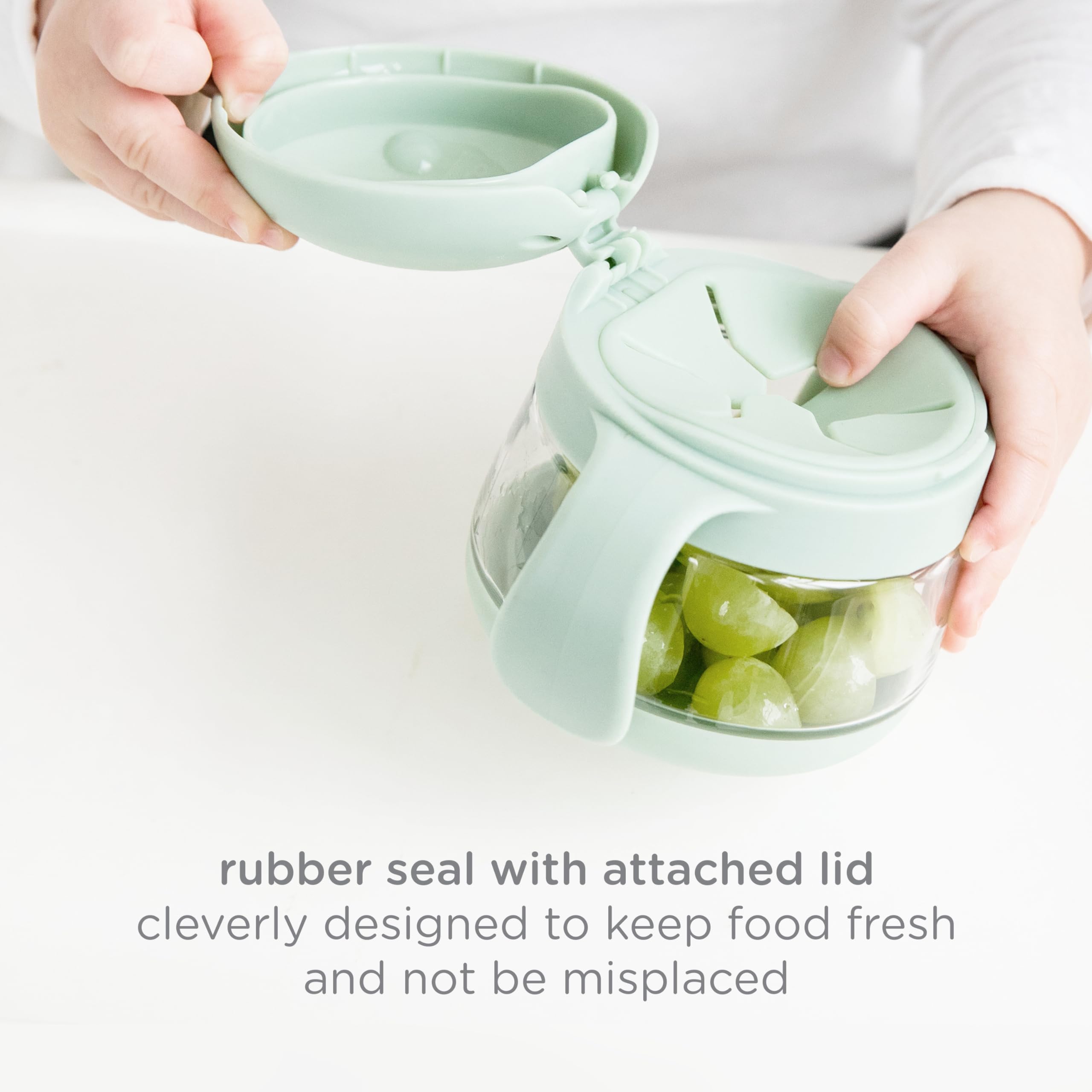 Ubbi Tweat No Spill Snack Container for Kids, BPA-Free, Toddler Snack Container, Sage & Blue